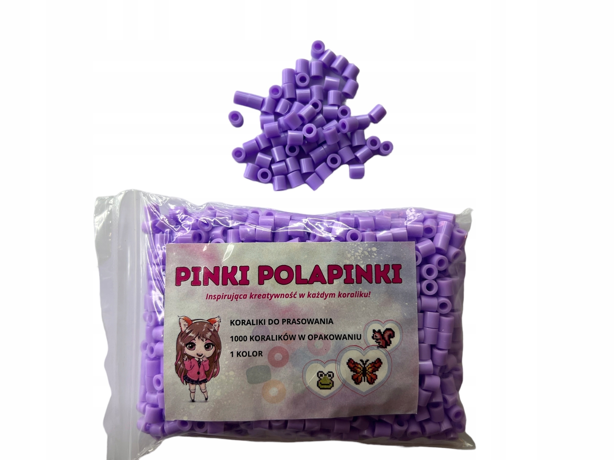 Koraliki do Prasowania Jasne Fioletowe - PINKI POLAPINKI - 1000 szt. JF20 Materiał papier plastik inny