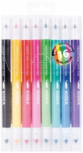 8 x FLAMASTRY MAZAKI DWUSTRONNE 16 kol. KIDEA Marka Kidea