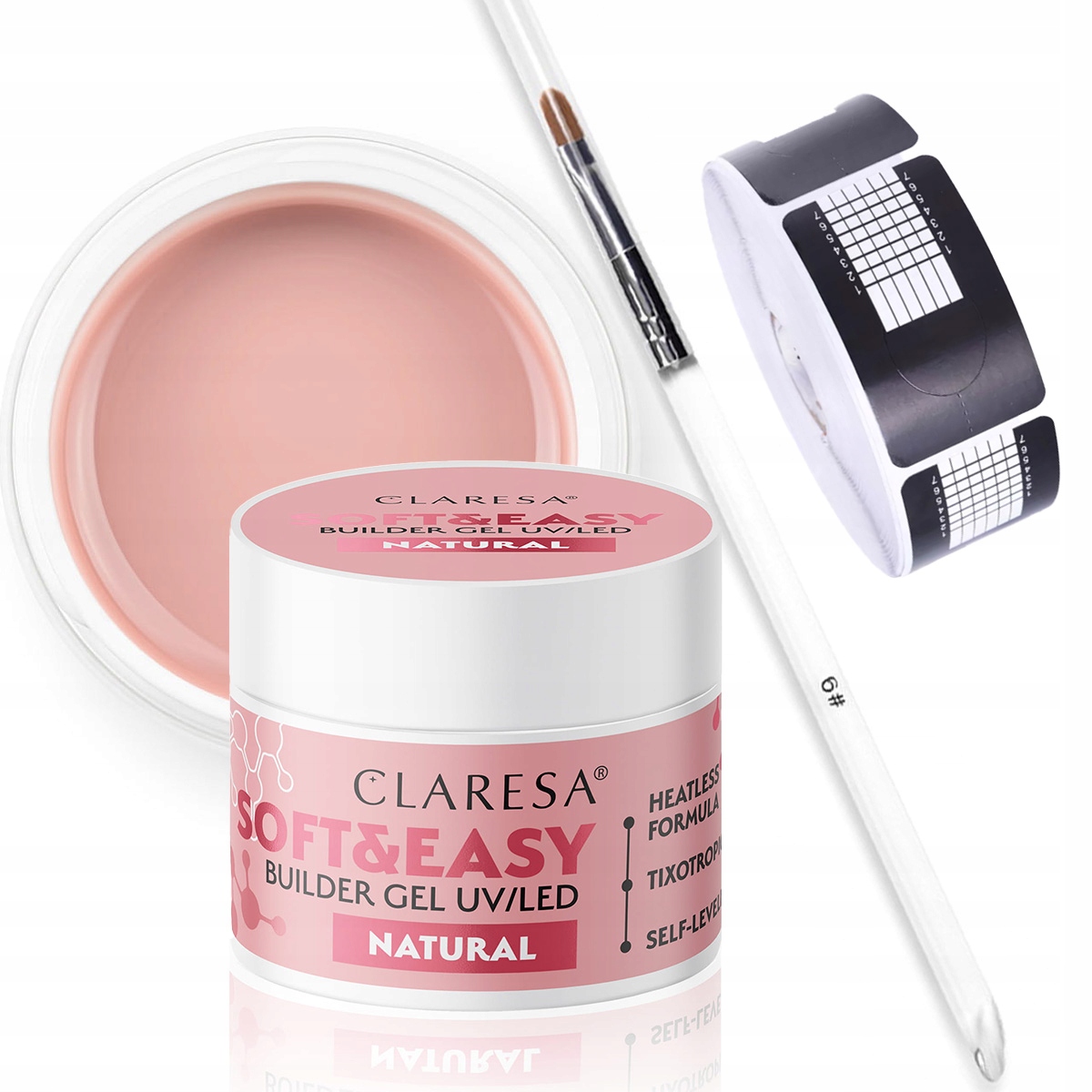 Zestaw budujący pędzelek szablon + żel Claresa 12g Marka Claresa