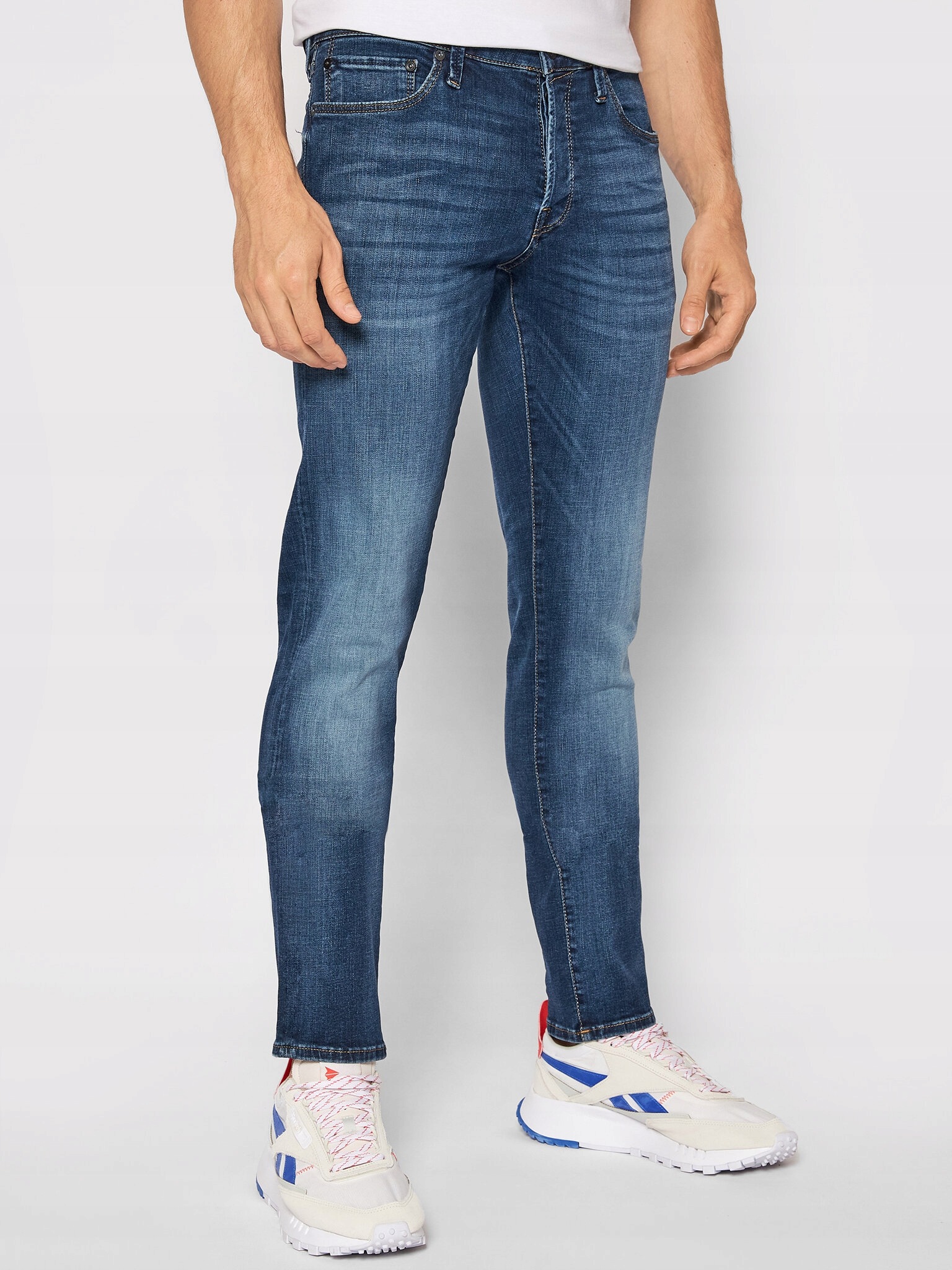 Jack&jones Pánské Džíny S Oděrkami, Modré, Velikost 32/34 7FA
