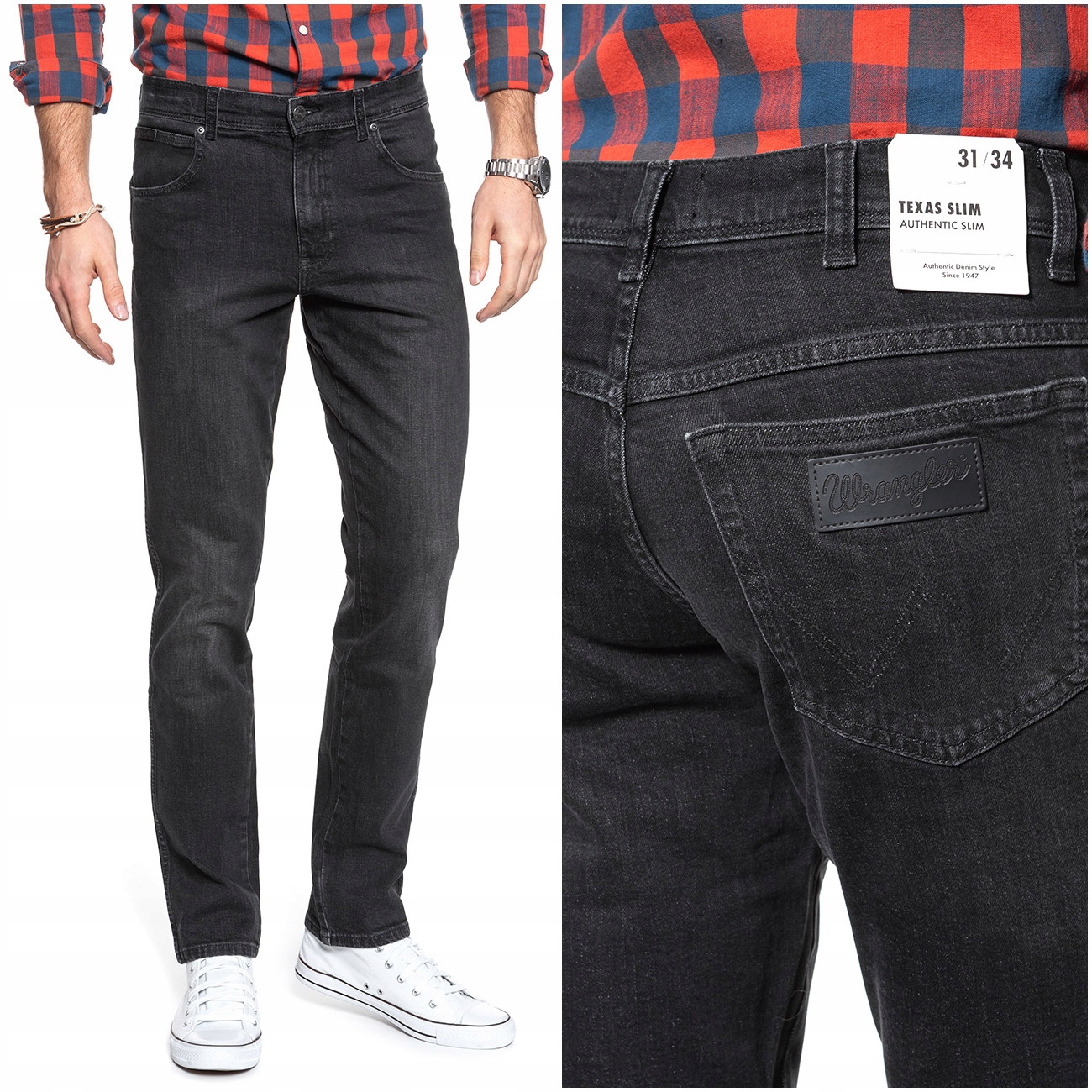 

Wrangler Texas Slim Męskie Spodnie Jeansy W34 L30
