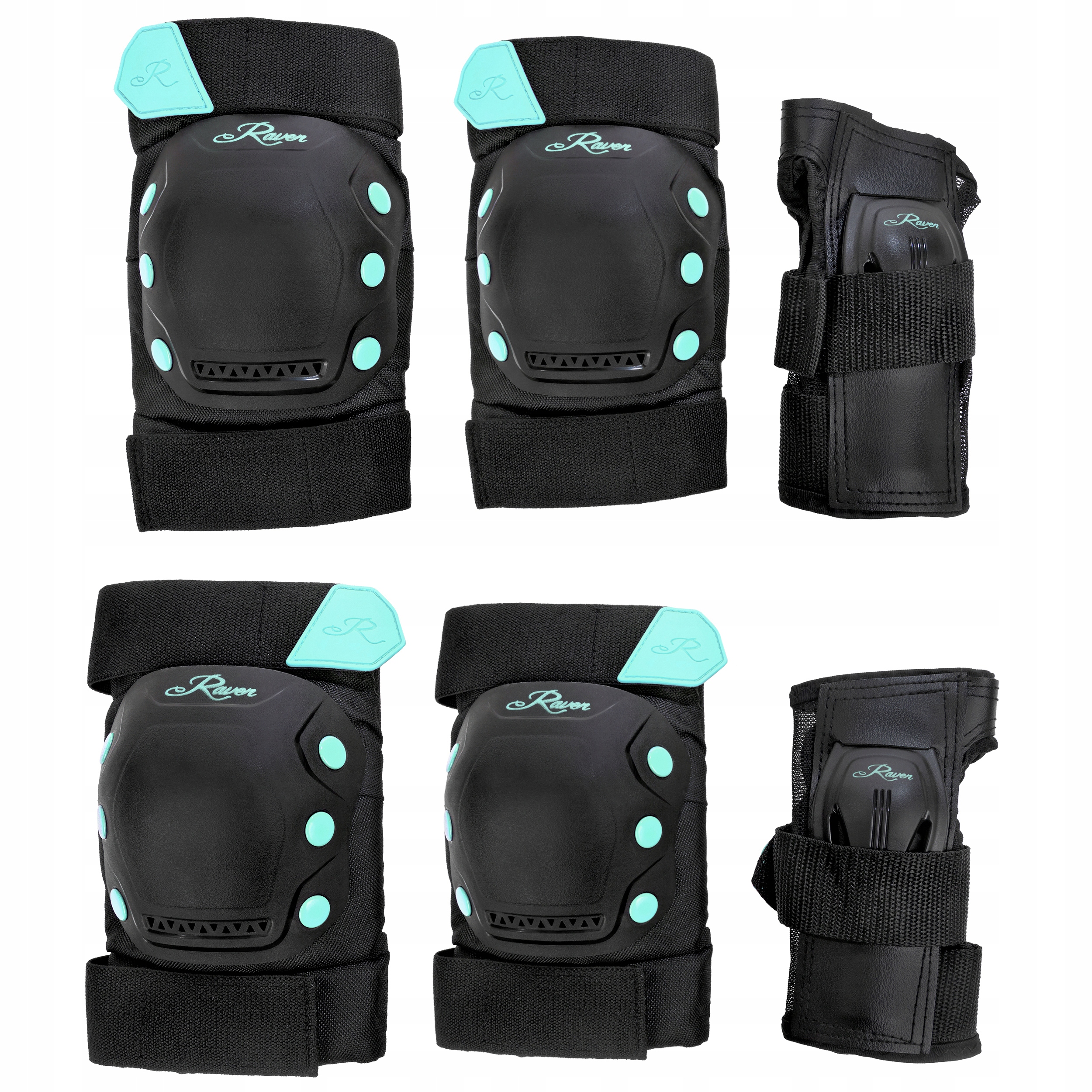 Ochraniacze RAVEN Dexard Black/Mint L