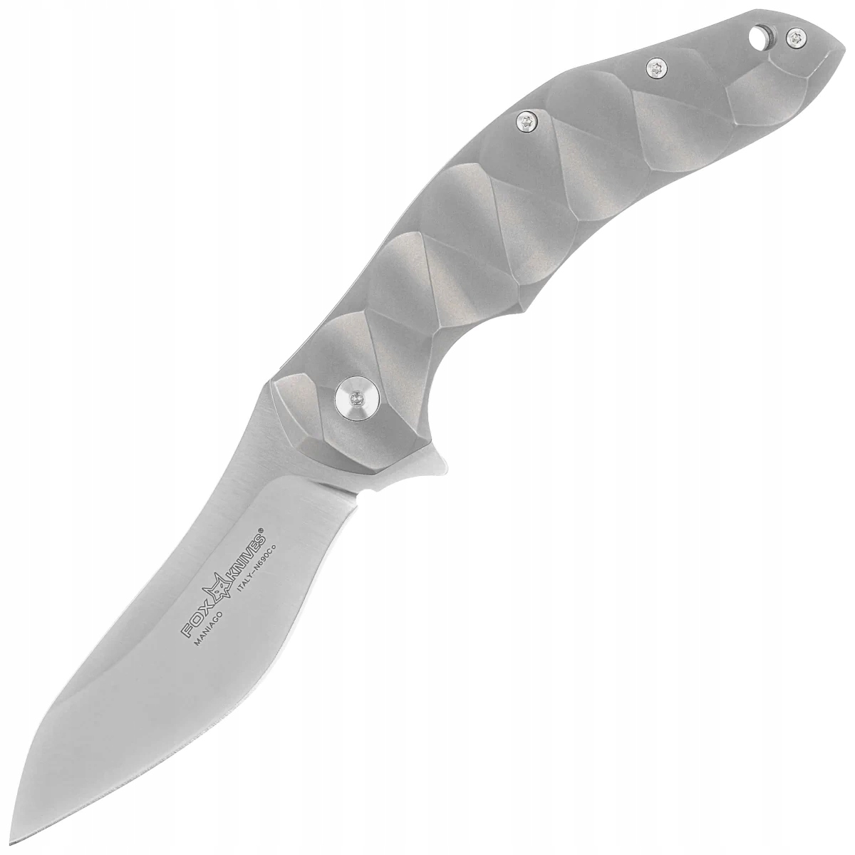 Nůž Fox Flipper Gray Titanium, Satin N690Co od Jens Ansø