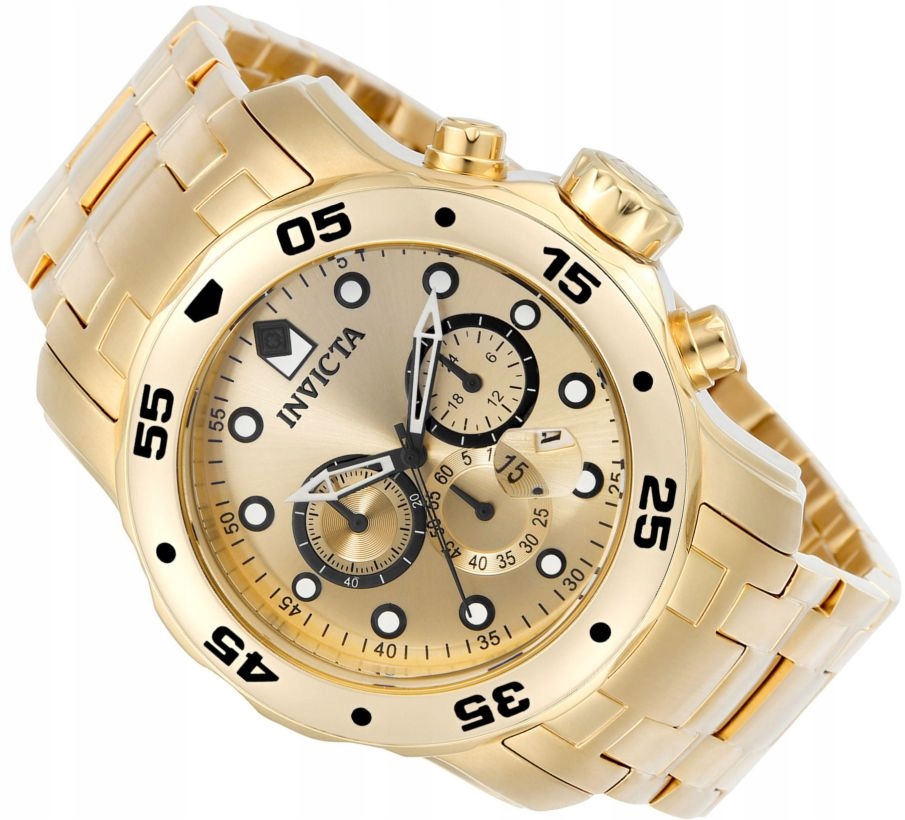Zlaté Pánské Hodinky Invicta 0074 Pro Diver Scuba Chrono Lupa WR200 48 mm
