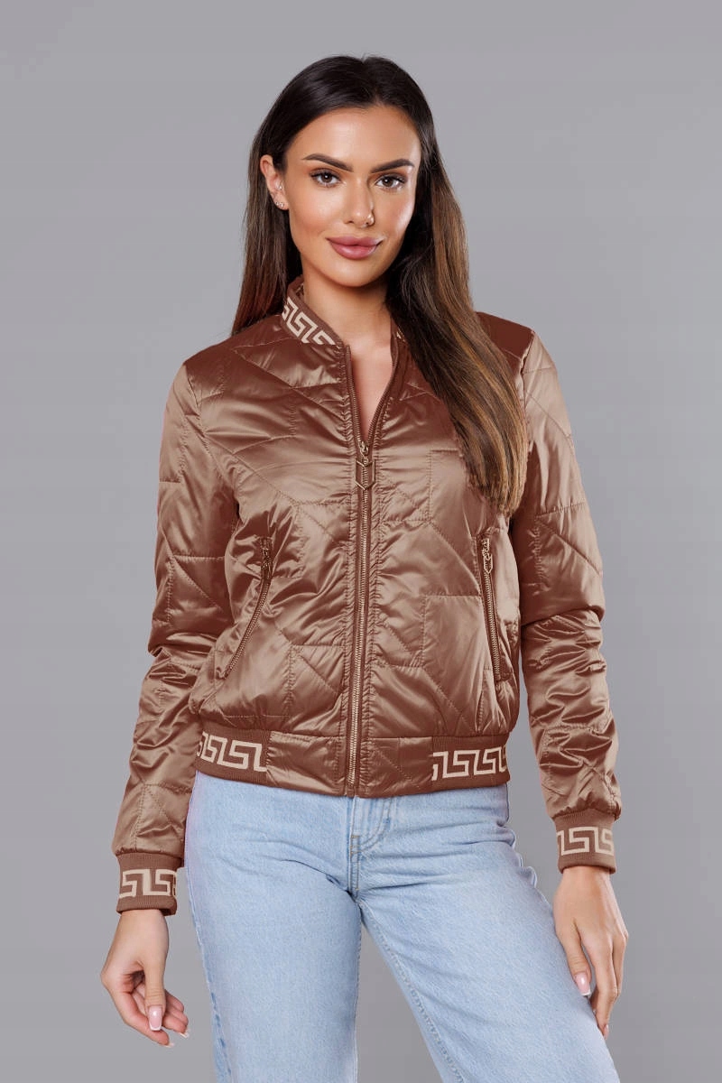 Dámská Bunda Stójka B8123 Karamel XL (42)