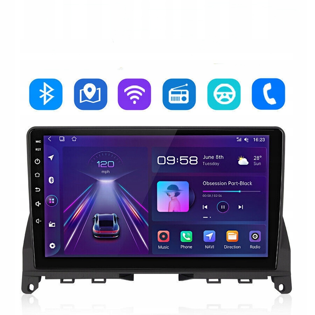 Automobilové rádio pre Mercedes Benz trieda C W204 S204