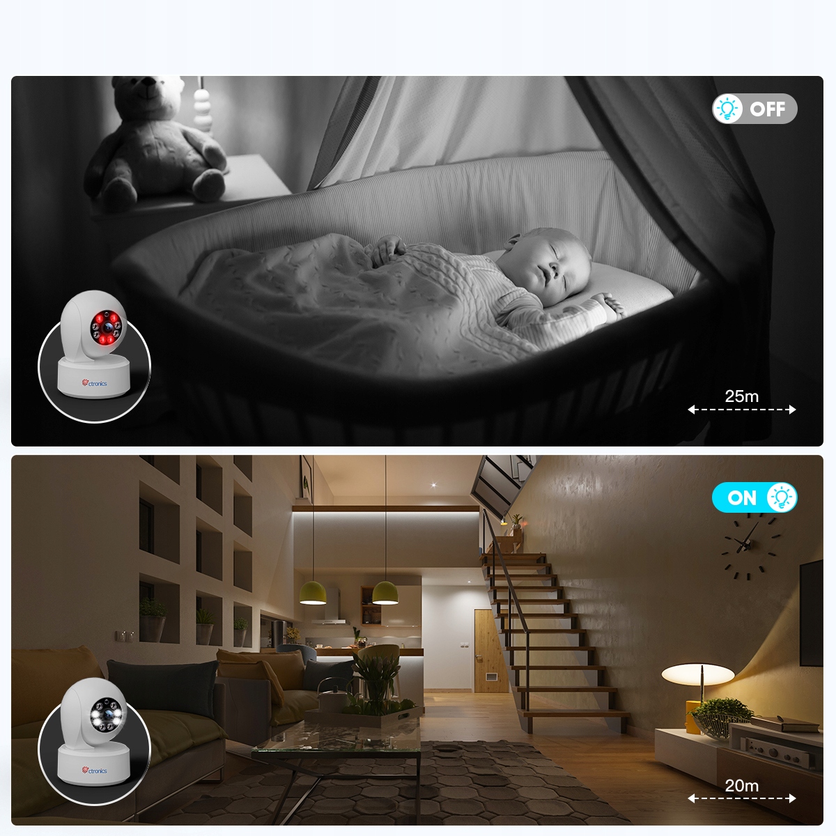 NIANIA ELEKTRONICZNA KAMERA OBROTOWA WIFI DOMOWA IP 2.5K 4MP WEWNĘTRZNA PTZ Kod producenta CTIPC-710C