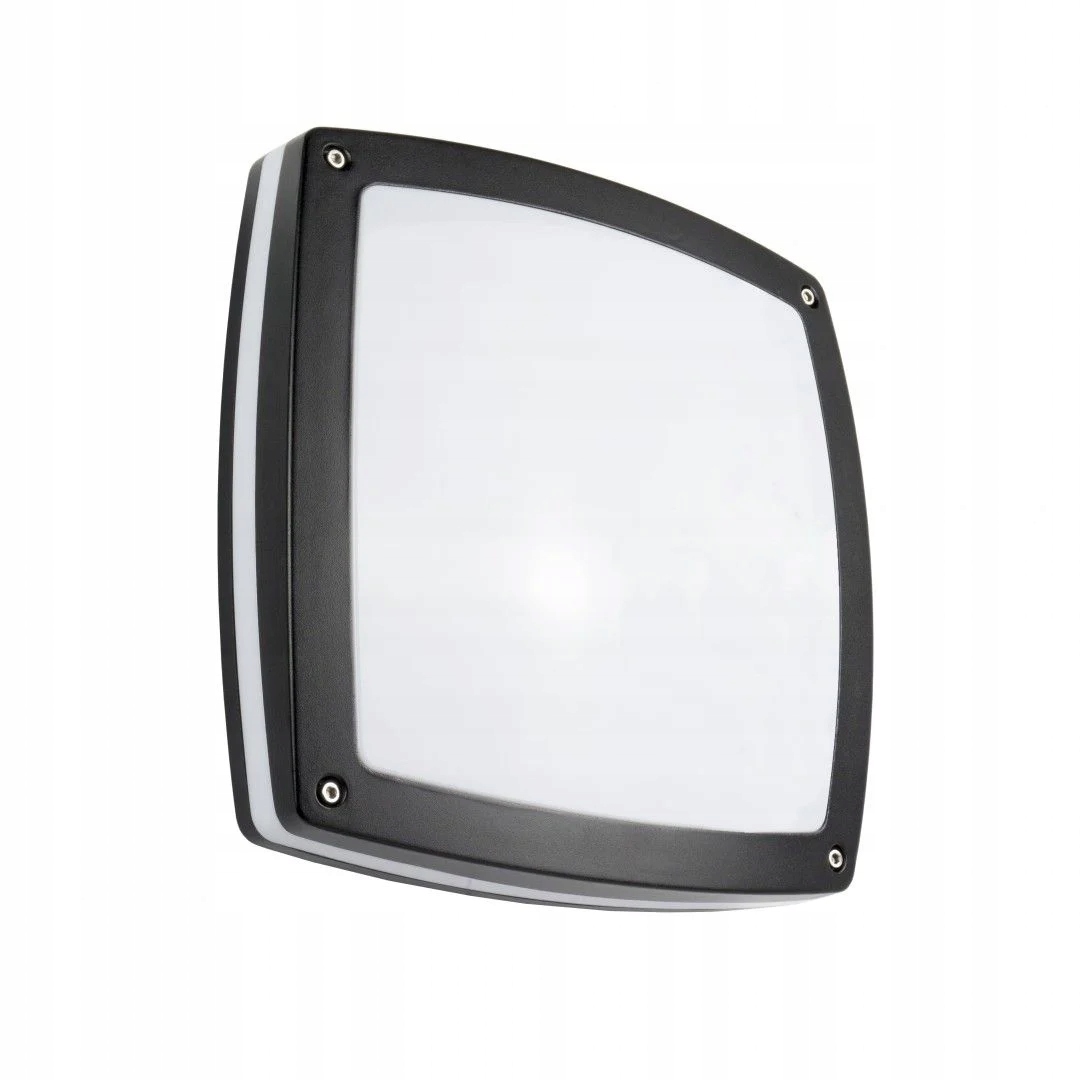 Štvorcové vonkajšie Stropné Svietidlo 30 cm čierne na fasádu IP44 Su-ma