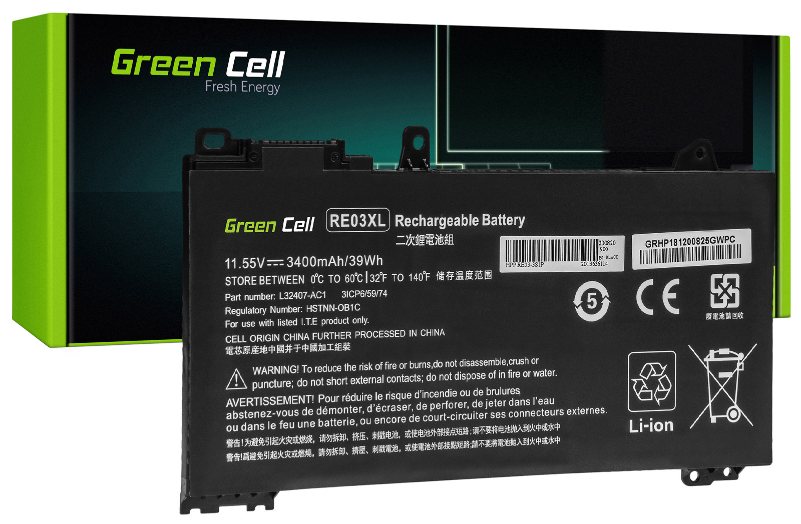 Bateria RE03XL HSTNN-OB1C HSTNN-DB9A Hp ProBook 430 440 445 450 455 G6 G7