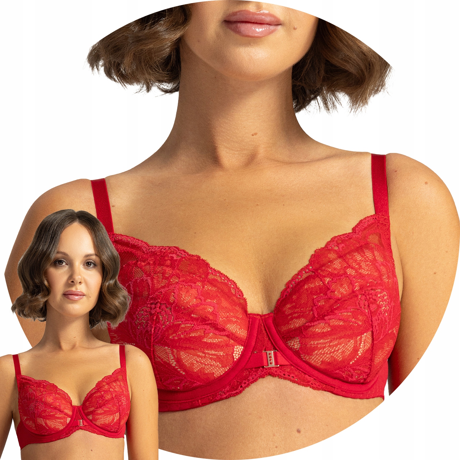 Ava 2156 Grace barbados krajka červená Podprsenka 75C Push-up