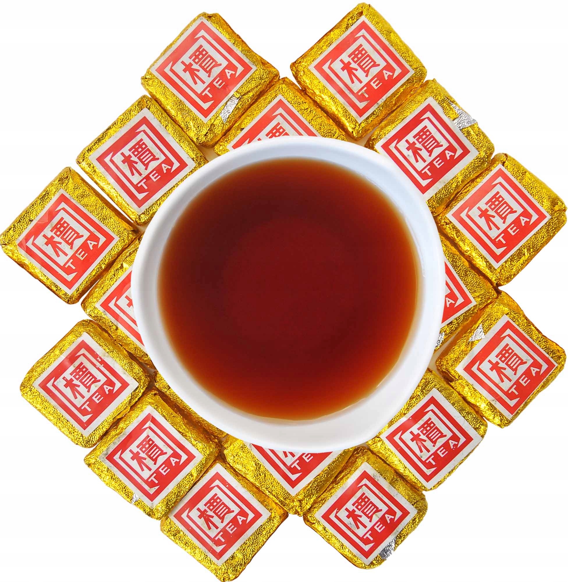 Čaj Červený lisovaný Pu Erh Tuocha Gold čtvercový 1 kg puerh
