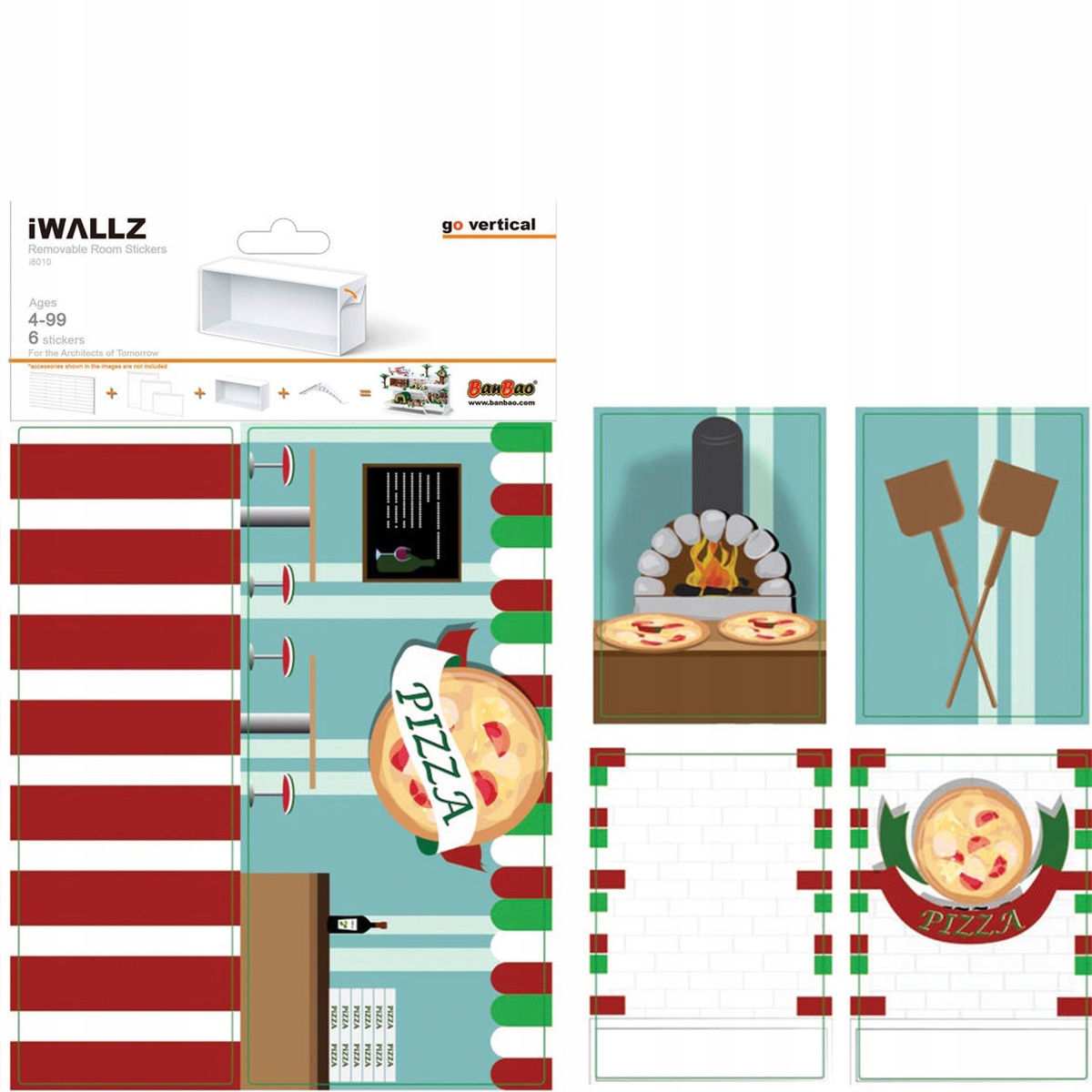 

iWALLZ Naklejki Do Pokoju Na Regał Pizzeria Włoska