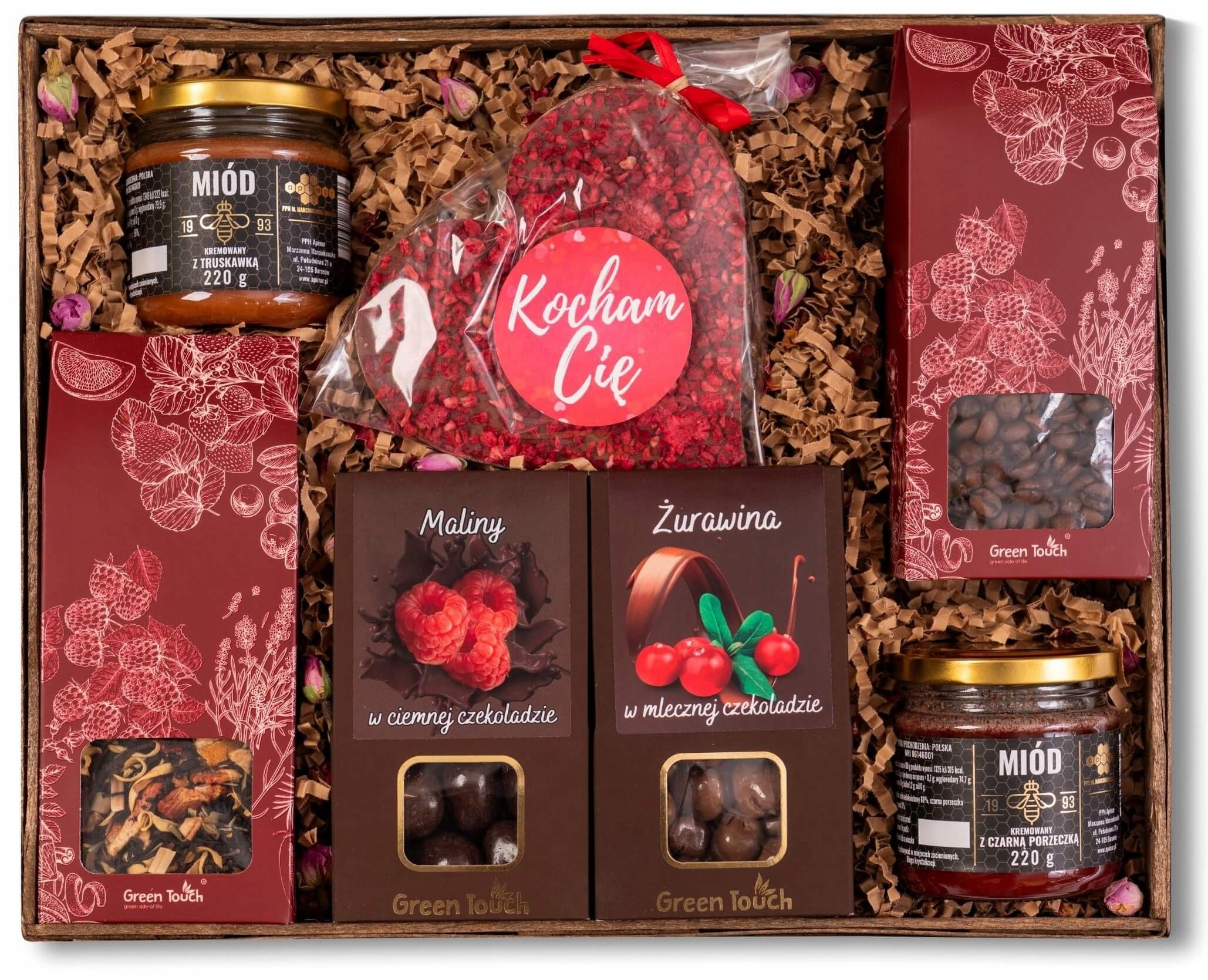 Levně Dárkový Košík Sada Čaj Káva Sladkosti Medy Krémované přírodní