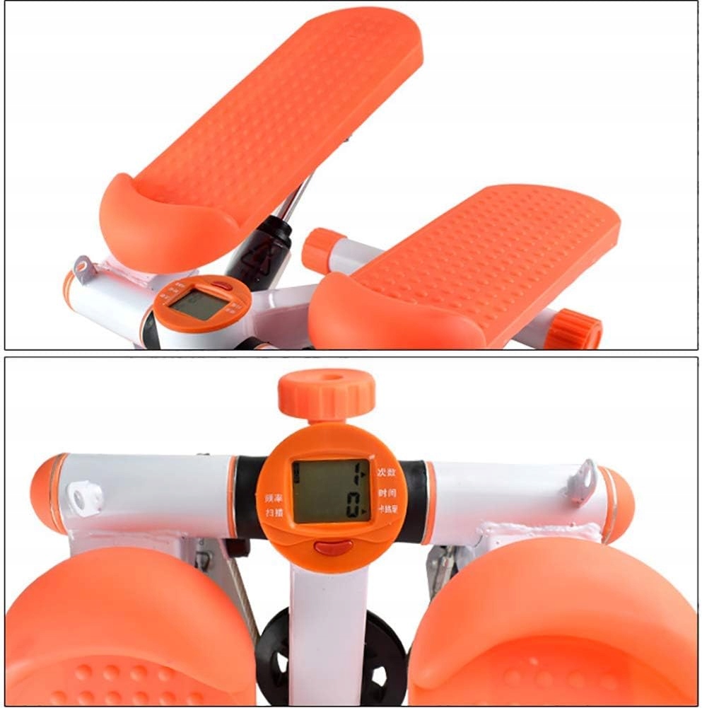 STEPPER FITNESS DO ĆWICZEŃ SCHODY Z LICZNIKIEM KROKÓW + LINKI Model STEPPER-551765-orange
