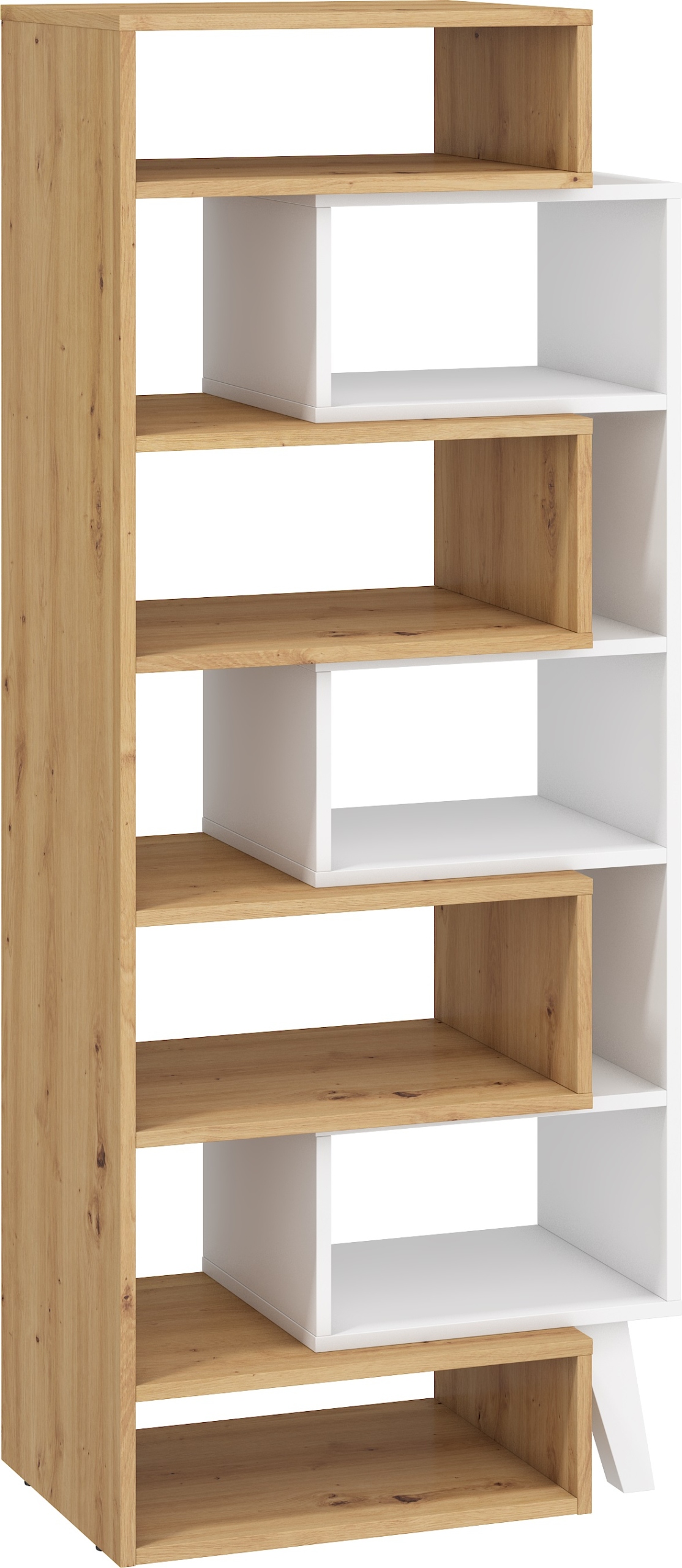 meble NORSID 12 regał rozsuwany R artisan / biały Głębokość mebla 40 cm