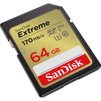 SanDisk SDXC EXTREM 64GB R170/W80 UHS-I;C10;U3;V30 Kod producenta SDSDXV2-064G-GNCIN