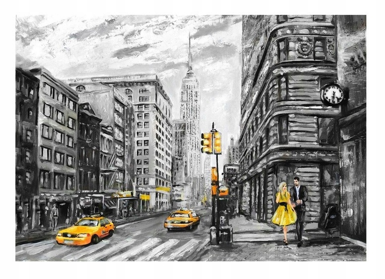 

Fototapeta 3D Miasto Pastele Taksówki XXL 254x184