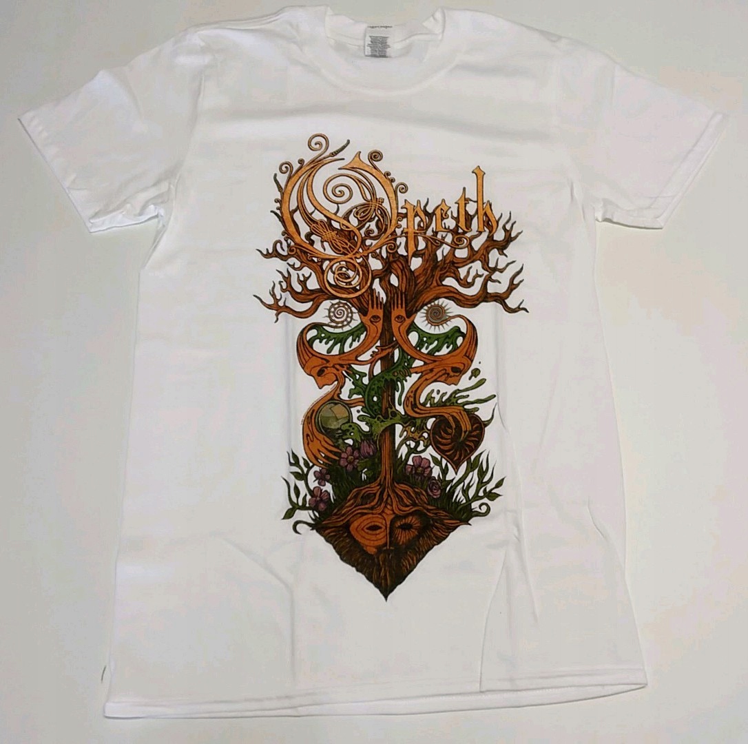 Opeth Tree metal rock biała koszulka S