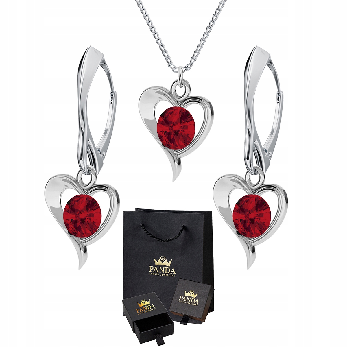 

Komplet Biżuterii Swarovski Srebro 925 Serce