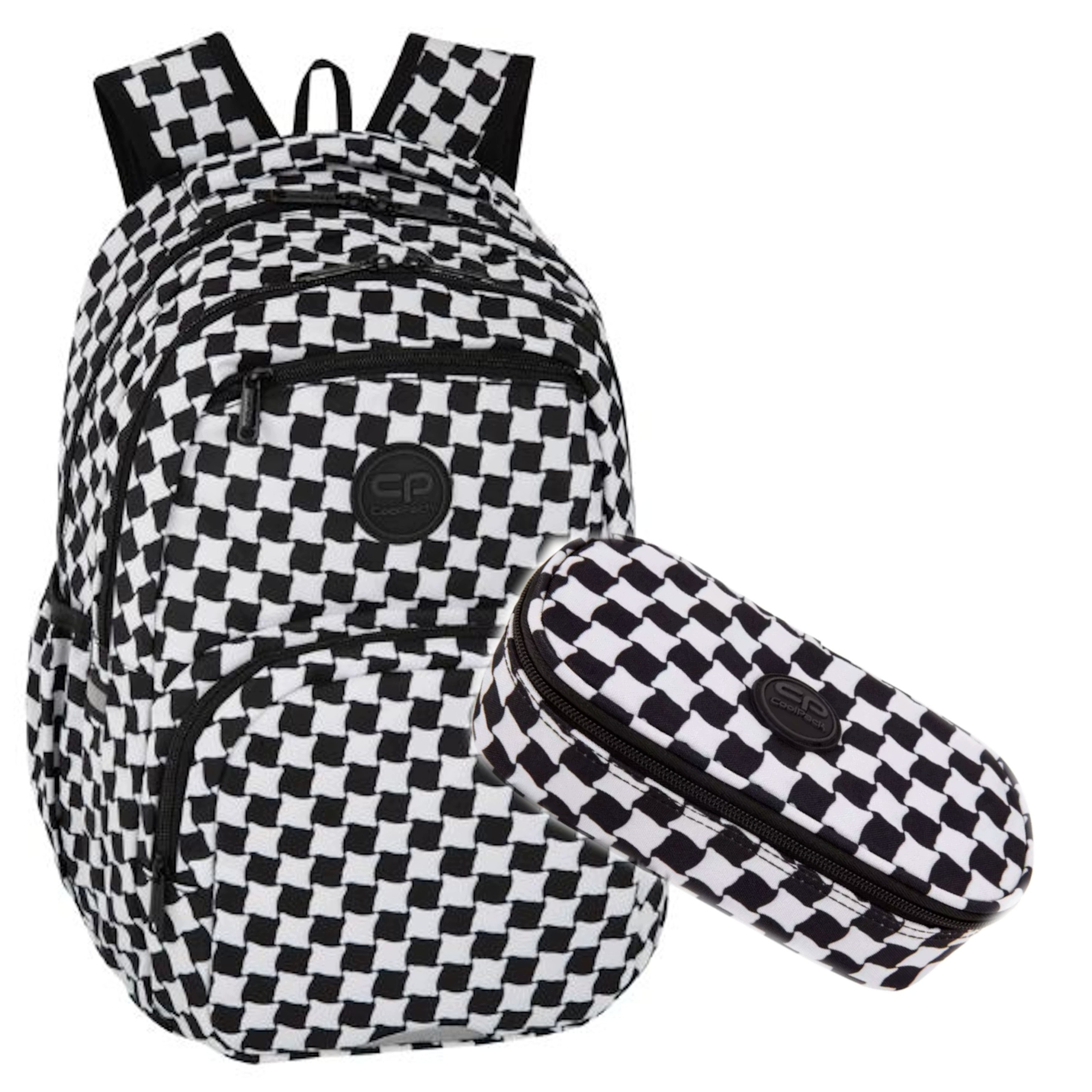 Plecak Szkolny Młodzieżowy Pepitka Czarno Biały 2W1 W Kratkę Coolpack