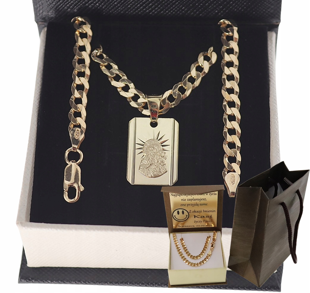 Pánský Řetízek Pancr S Medaile Ryzost 925 585 14K Gravírování