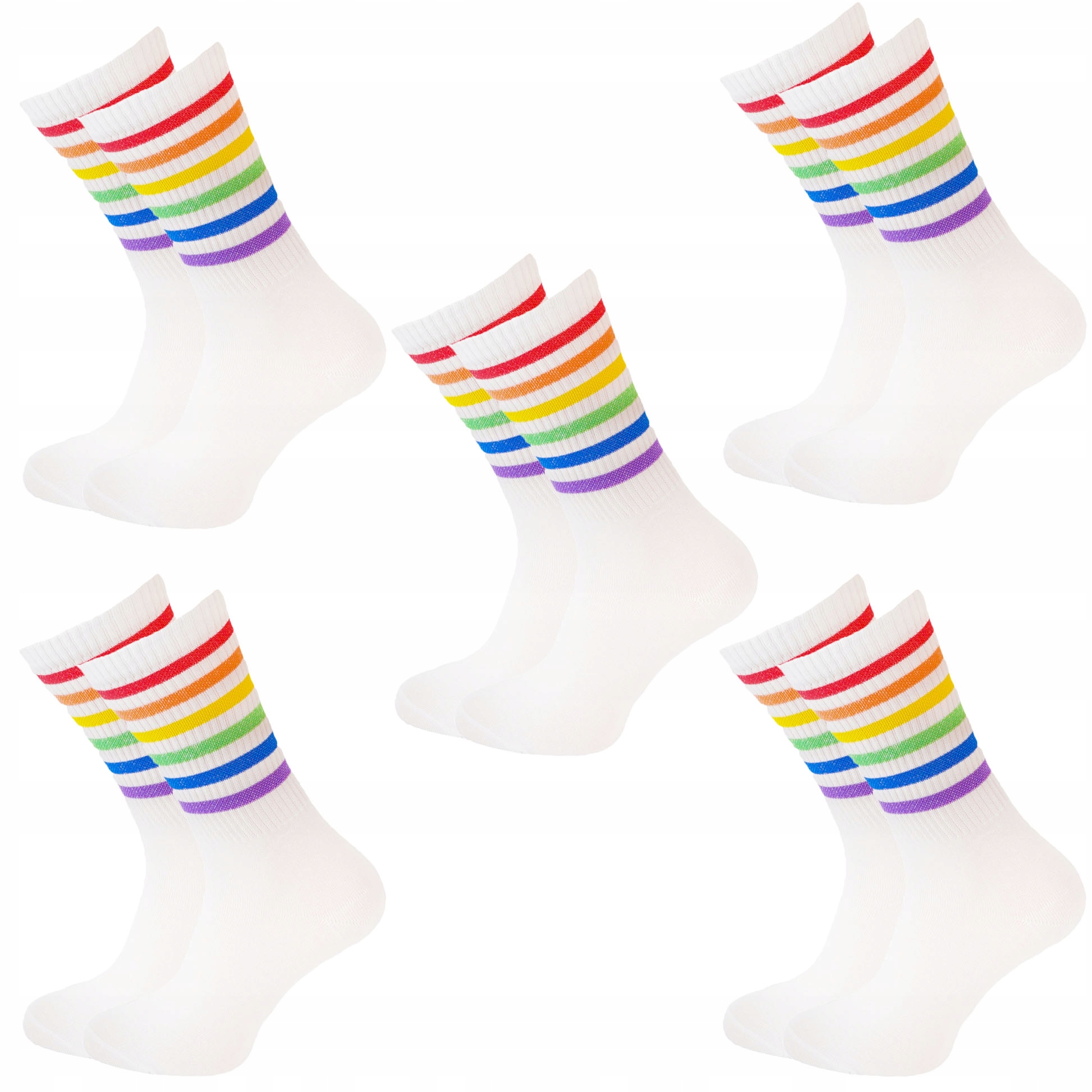 

5x Damskie skarpety bawełniane białe k 3/4 r.39-42