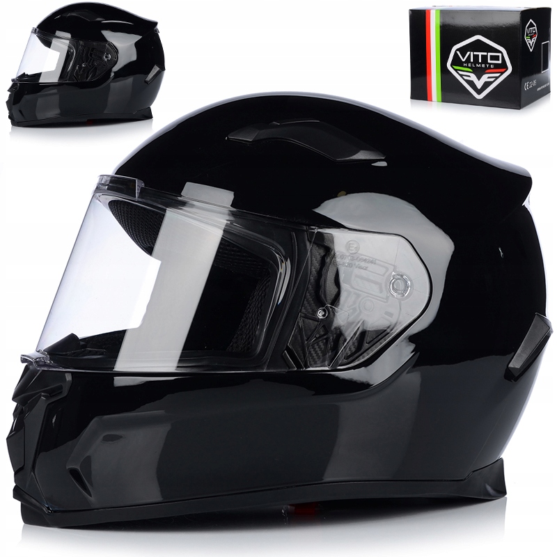 Motocyklová Přilba Vito Duomo Shine Black Integrální Černá Lesklá