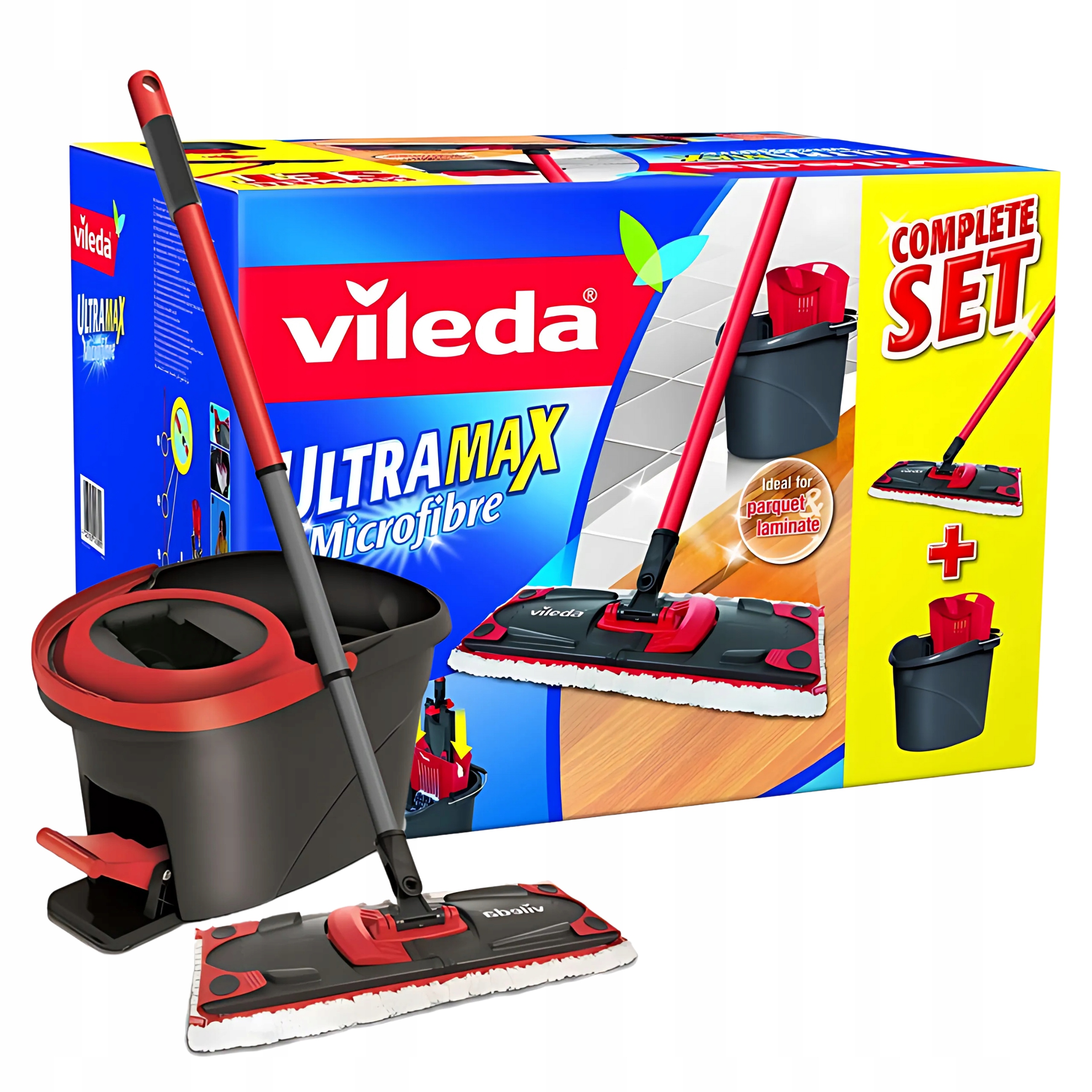 Levně Rotační Mop Vileda Plochý Ultramax XL Sada Mop Kbelík Pl