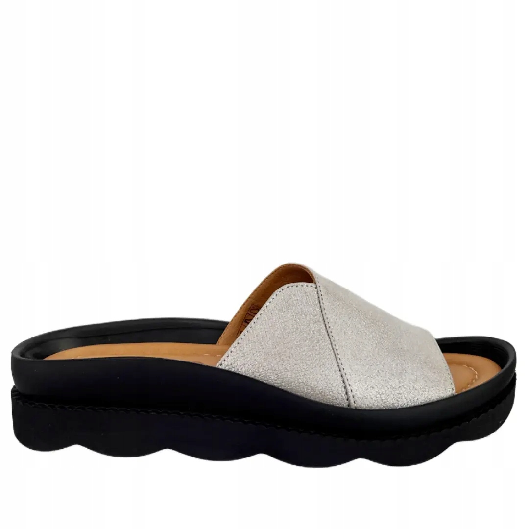 Nazouváky pantofle Boccato 031.1072 16 T Syh stříbrné 40, Stříbro