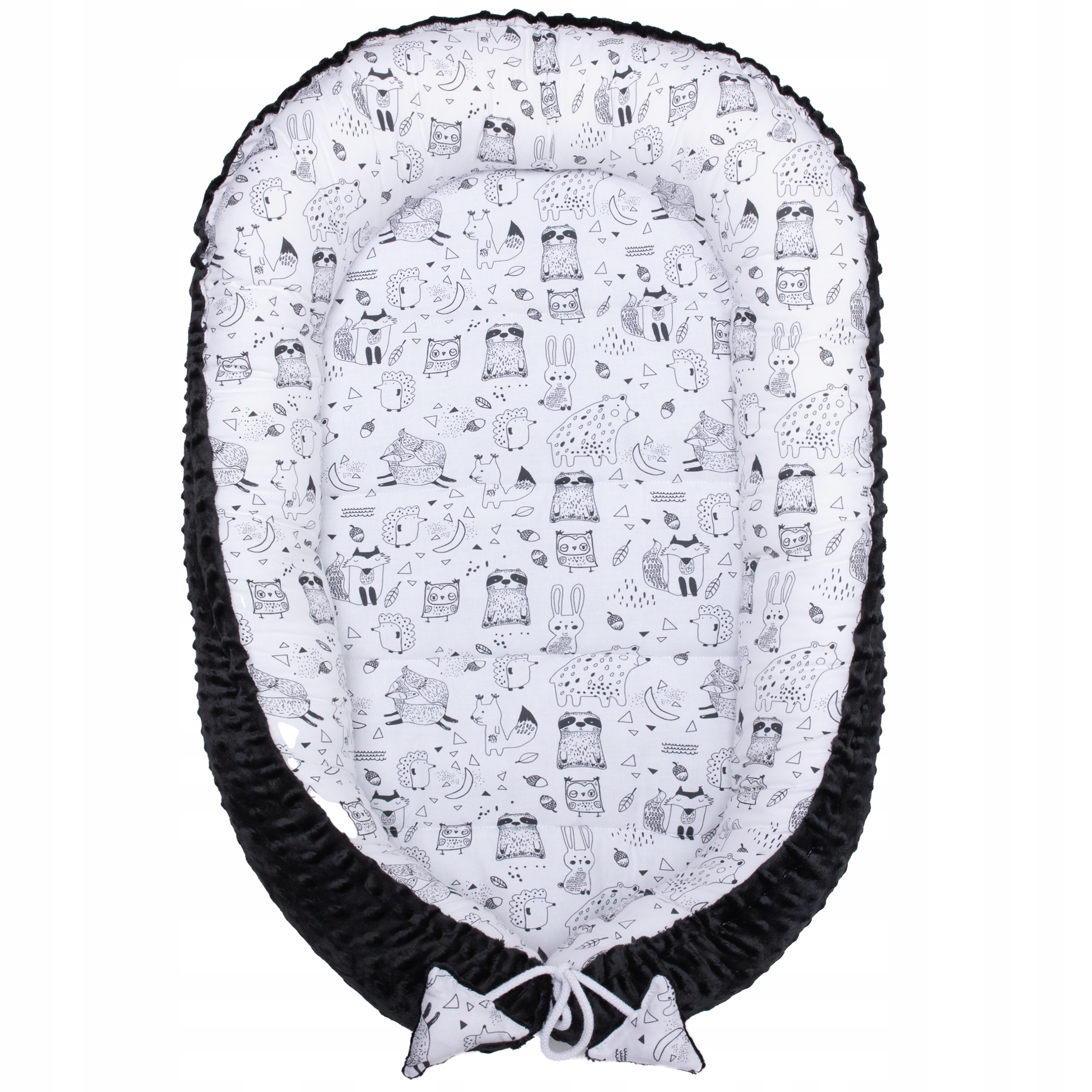 Kokon niemowlęcy Minky Gniazdko P55 + minky czarny Marka Sleep Gadgets