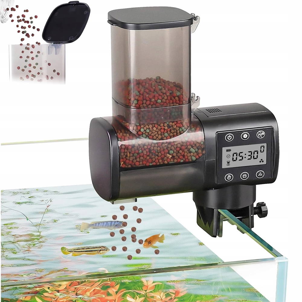 Levně Automatické krmítko pro akvarijní ryby Dávkovač Potravy 500 ml
