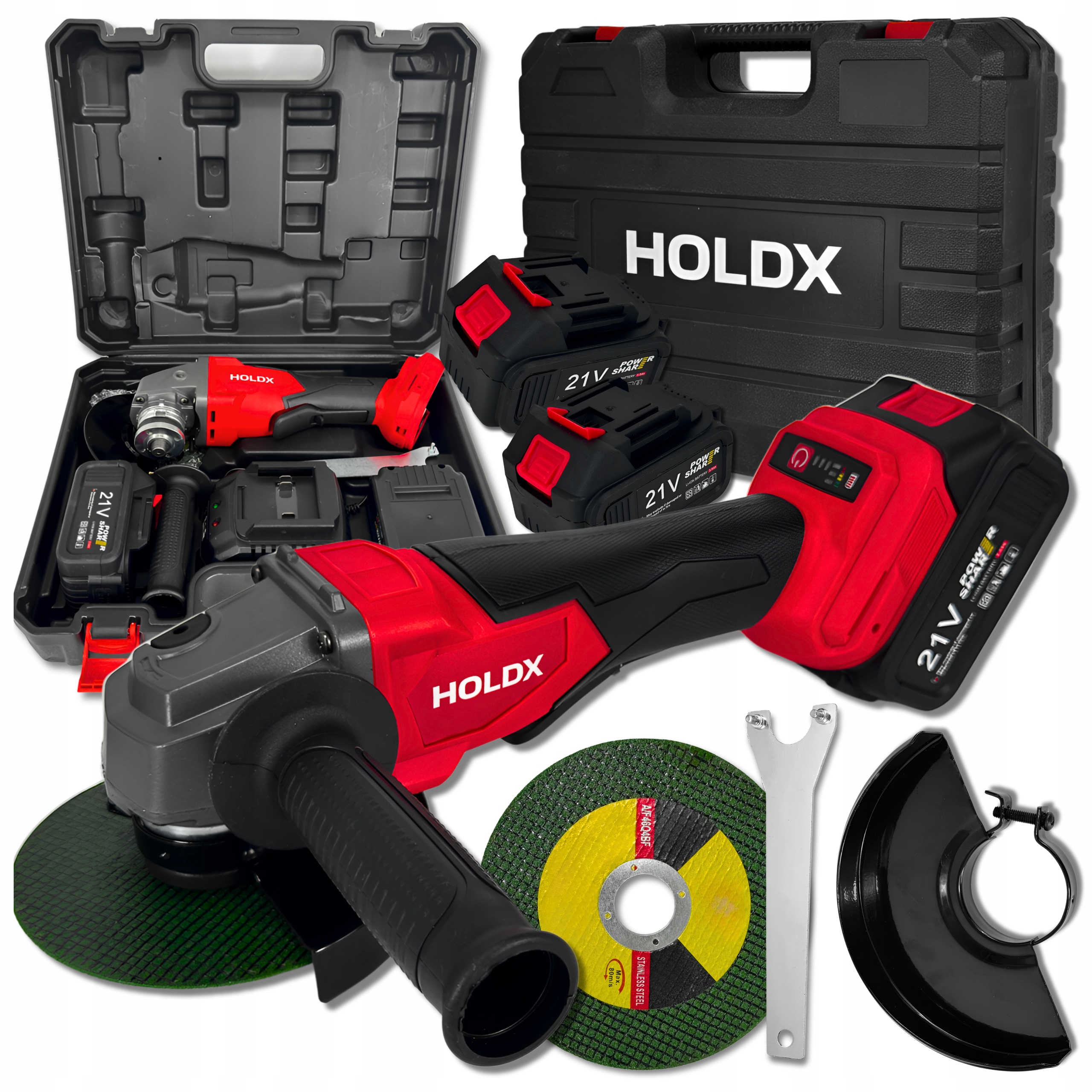 Bezkartáčová Úhlová Akumulátorová Bruska Bruska Diax 2xAKU Set