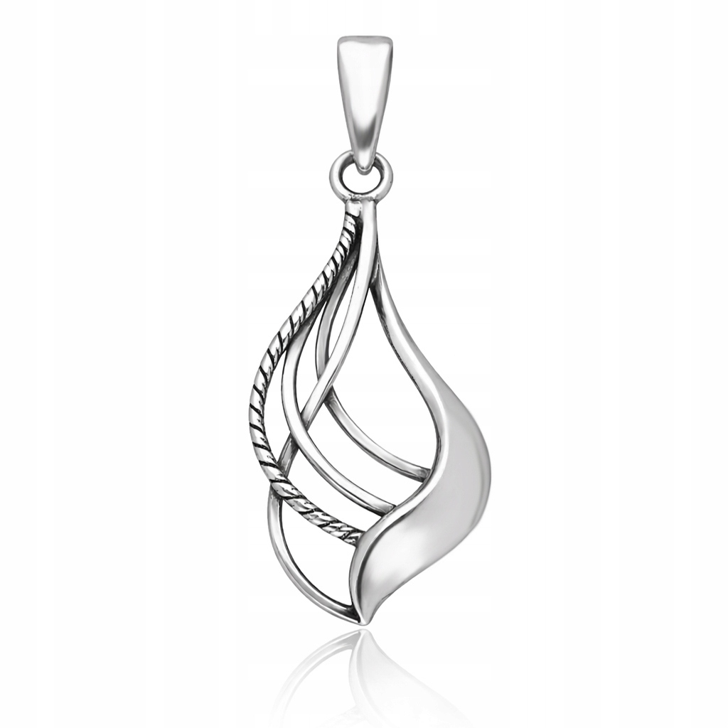 Stříbrný přívěsek 925 dámský moderní ažurová slza přívěsek oxidovaný
