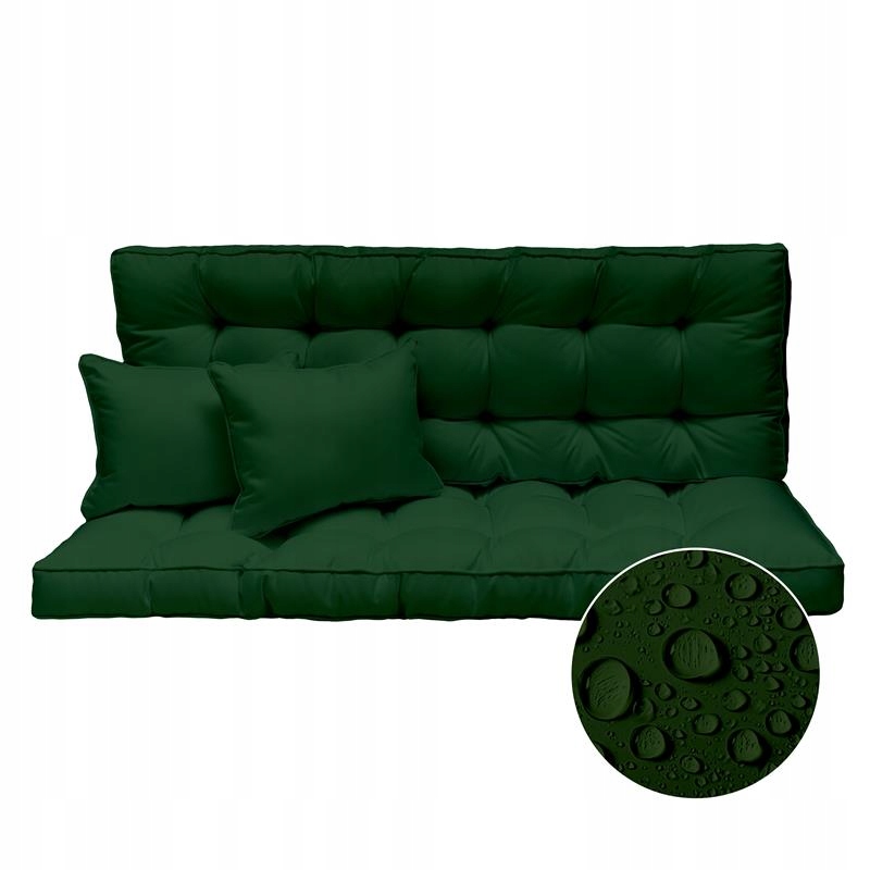 Polštář Na Houpačku Poduška na zahradní lavičku Voděodolná Zelená 180x50