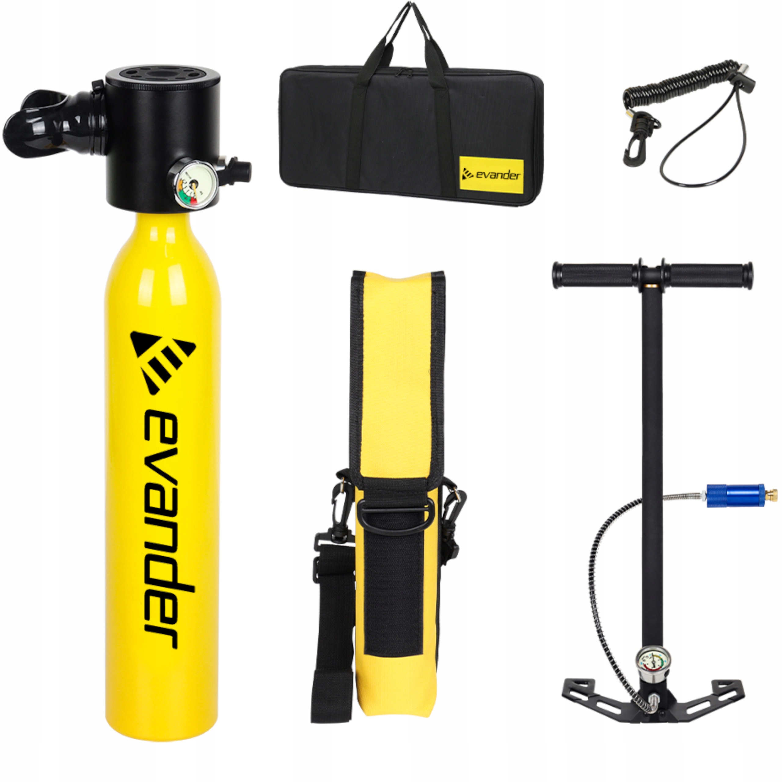 Zestaw Do Nurkowania Z Butlą 0,5L Wysokociśnieniowa Pompka Akcesoria 6w1!