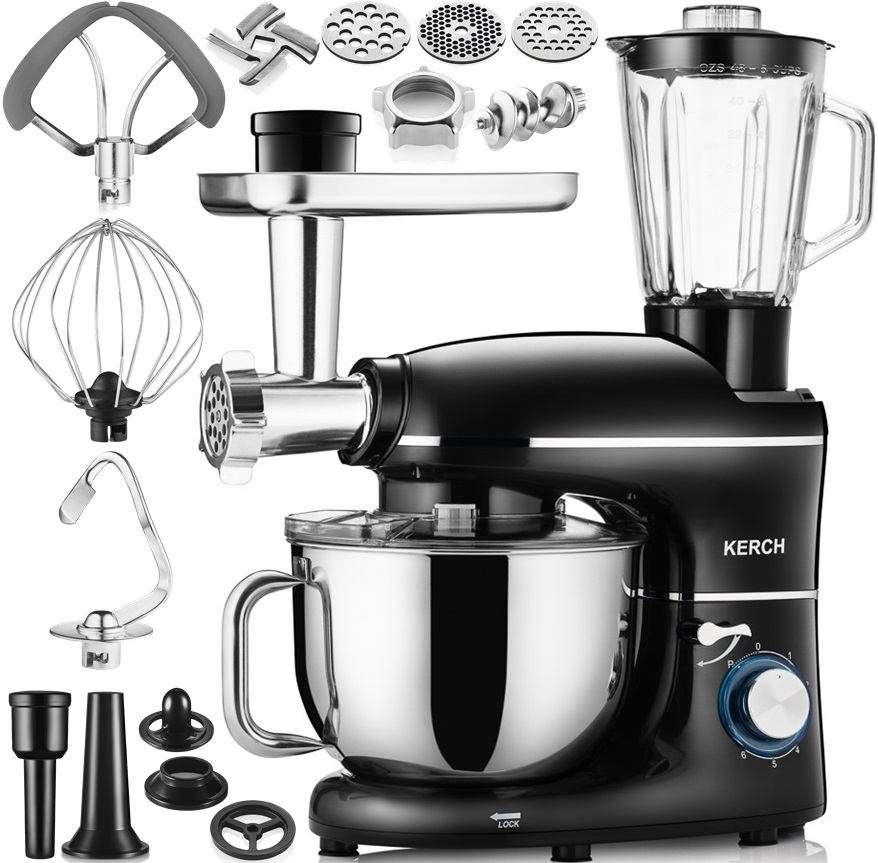 Robot Kuchenny Planetarny Mikser Z Misą Pulsacyjny Kerch Rotary Black 6,2L