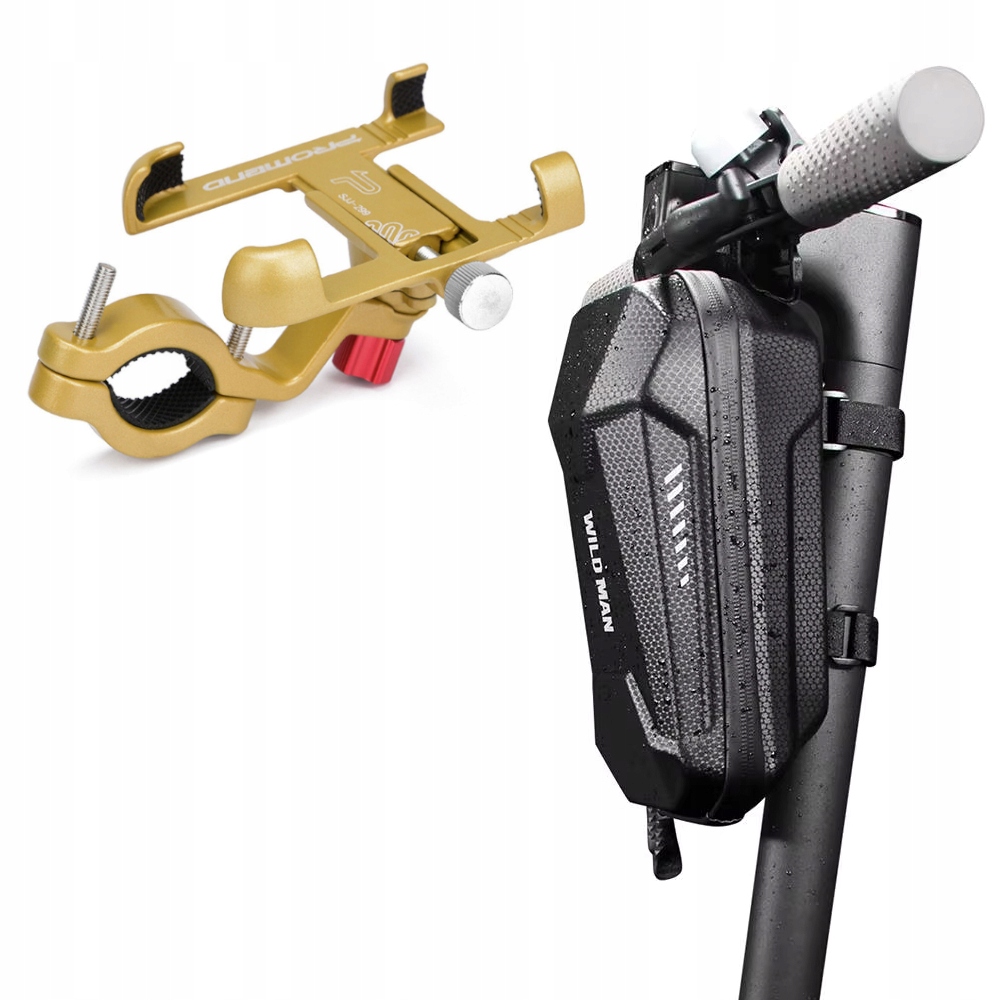 Taška Sakwa Wildman 3L Zlatý kovový držák na telefon pro koloběžku