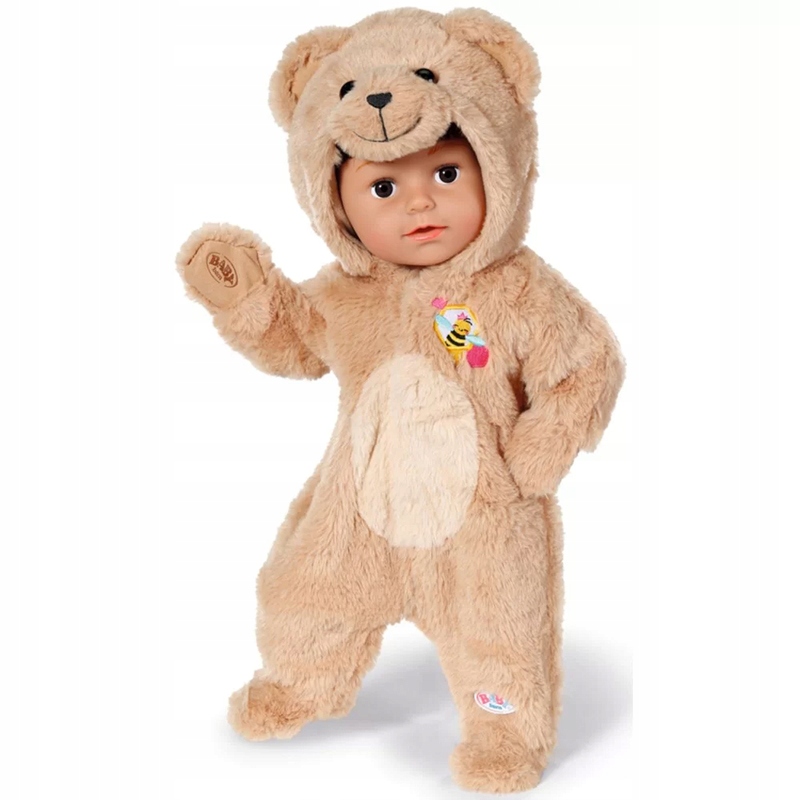 BABY BORN UBRANKO DLA LALKI MIŚ Z KAPTUREM KOMBINEZON KOSTIUM FUTERKOWY Marka Baby Born