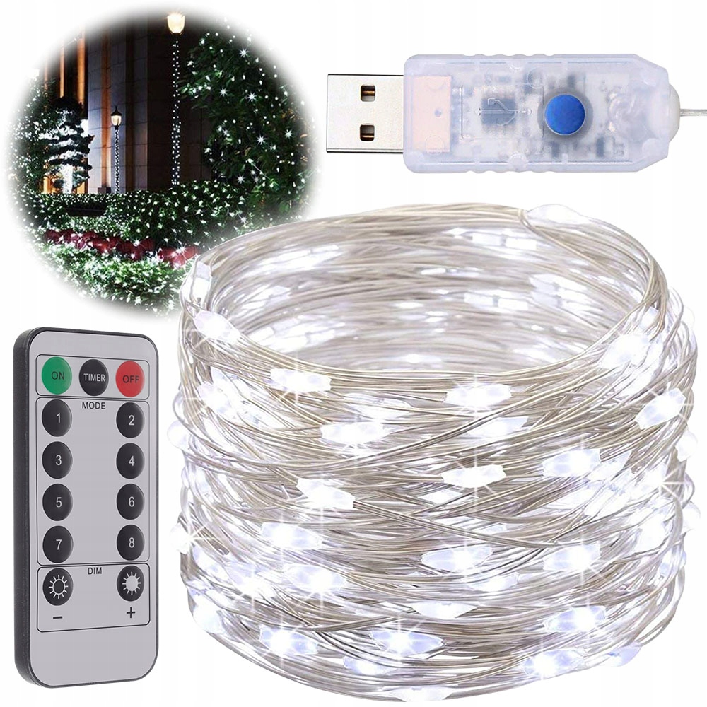 

Lampki Druciki Led Na Choinkę Światełka Usb 3M