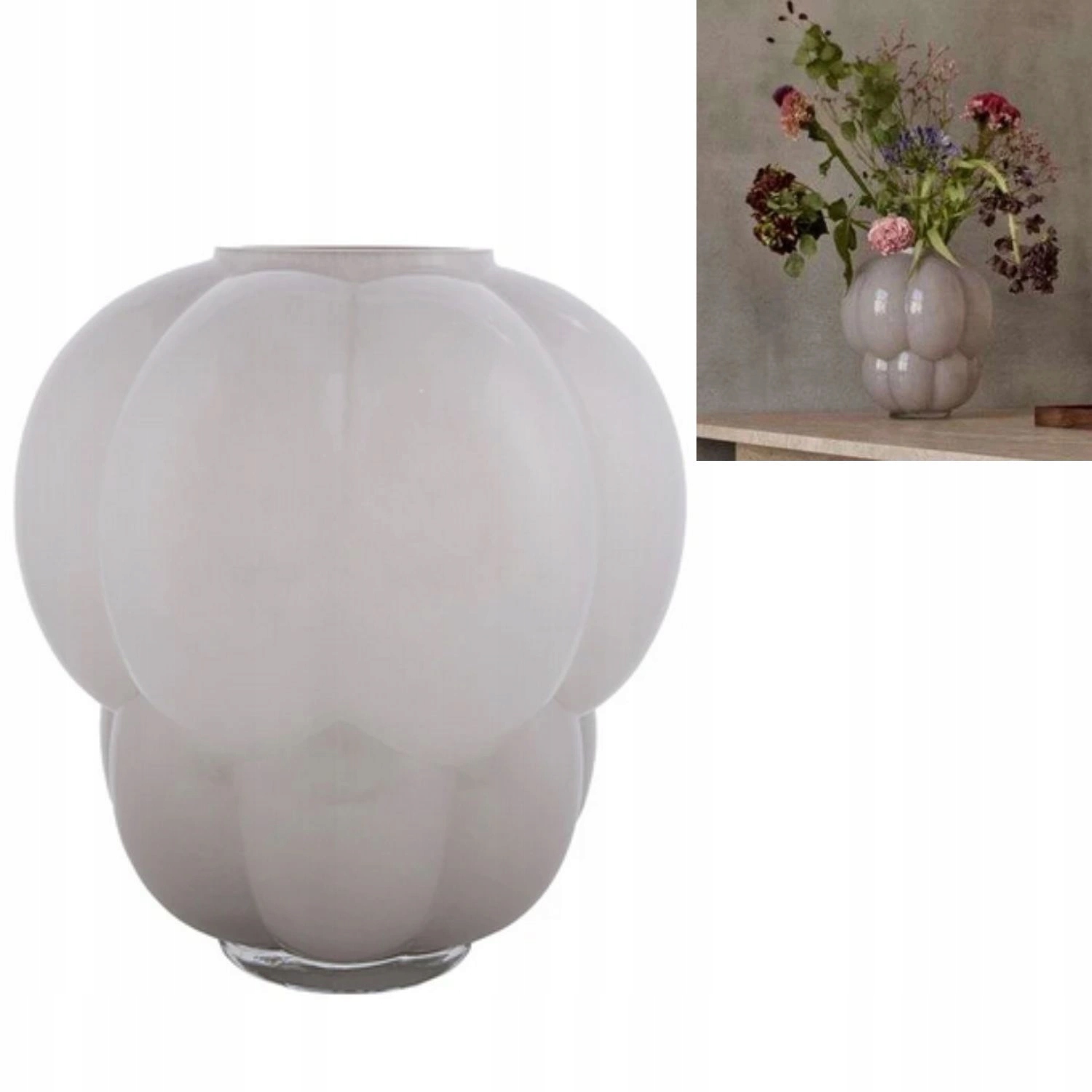 Sklenená váza Aytm Uva na kvety sušená dekoracínová, ozdobná, 35 cm