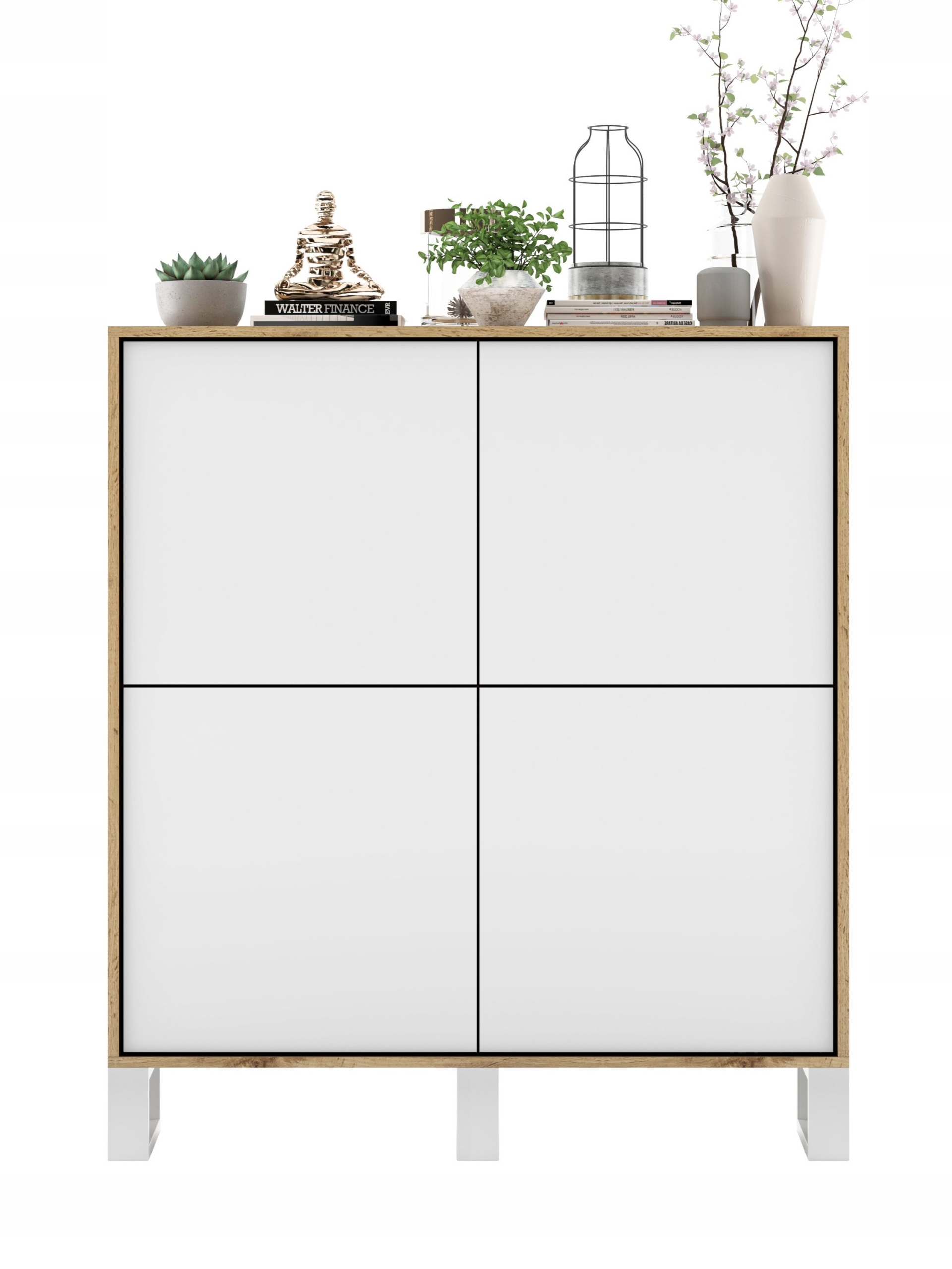 Industrialna komoda Rtv Loft Wotan Biały Mat 113cm