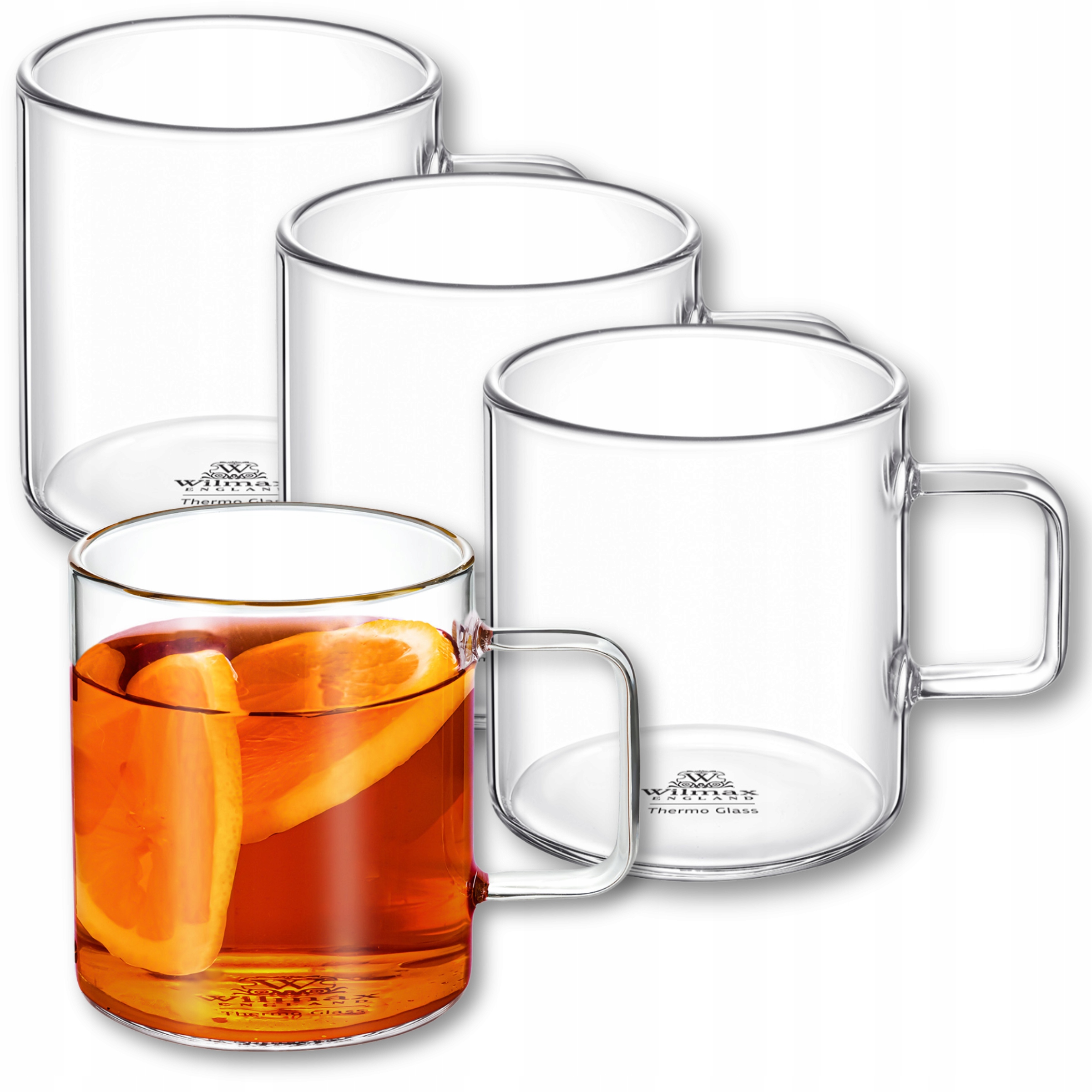 Szklanka kubek do herbaty i kawy szkło żaroodporne z uchem Wilmax 500 ml