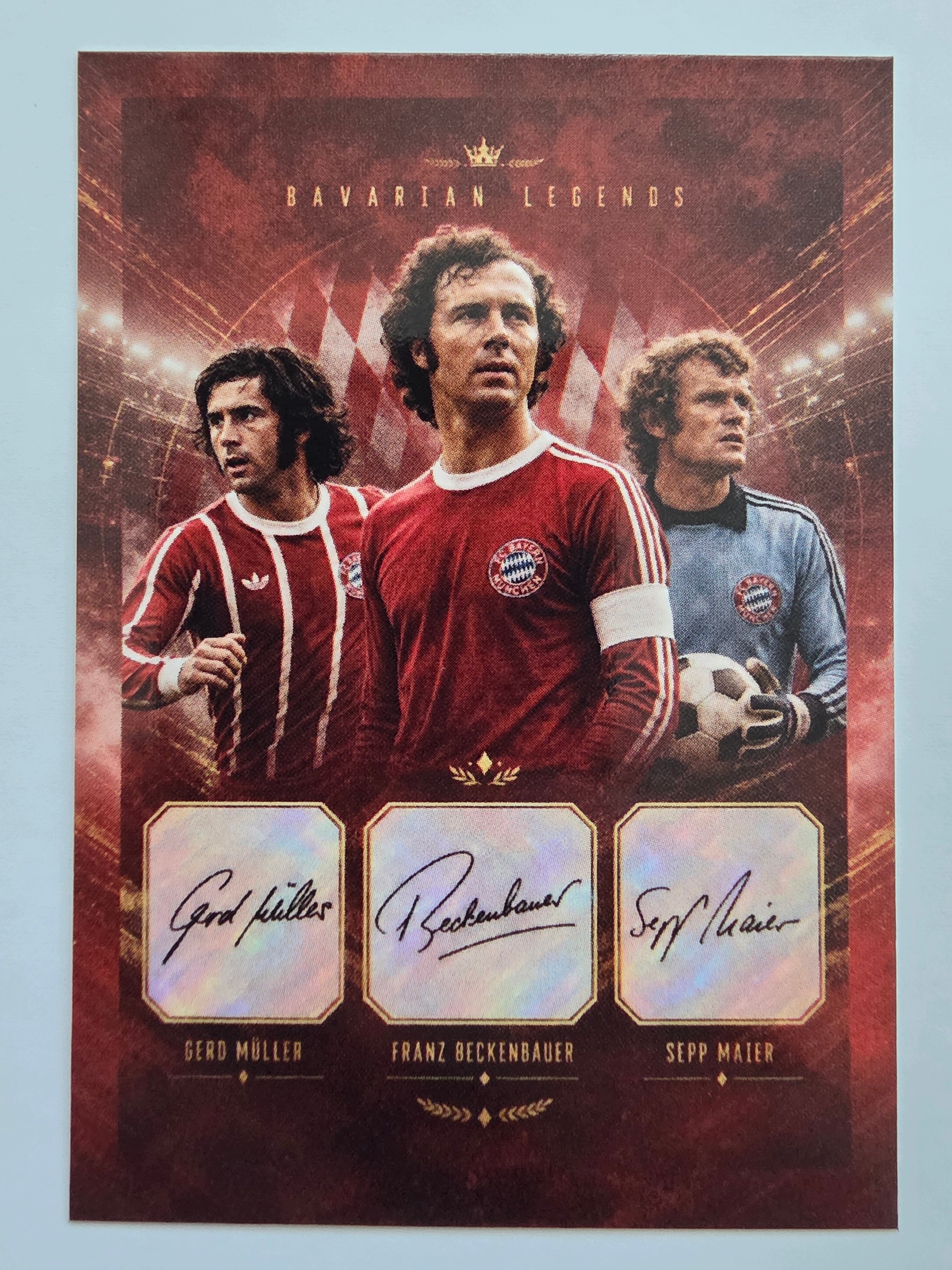 2026 Karta Autograf Franz Beckenbauer Gerd Muller Maier Bayern Legend /BD20