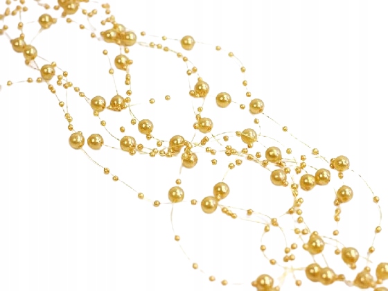 

Girlanda perłowa choinka łańcuch koraliki Złota