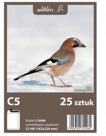 

Koperta koperty małe białe C5 Hk 25 sztuk