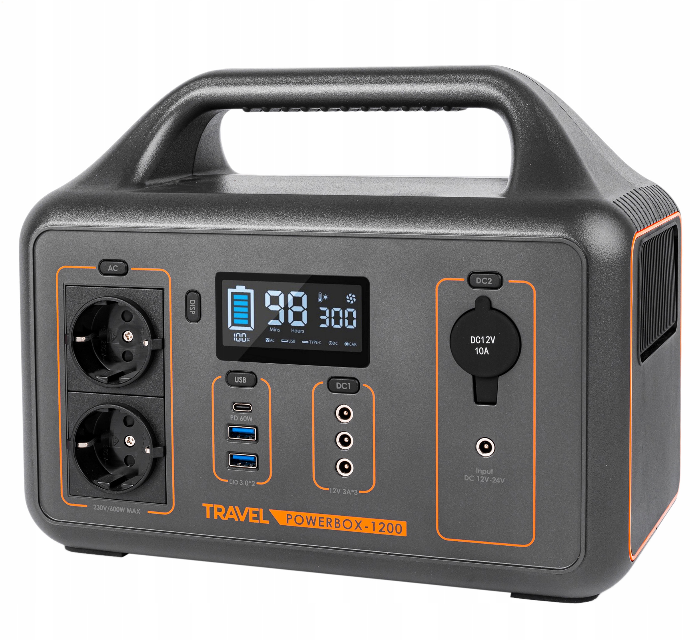 PRZENOŚNA STACJA ZASILANIA ŁADOWARKA AKUMULATOT TRAVEL 1200 600W POWER Marka Volt Polska