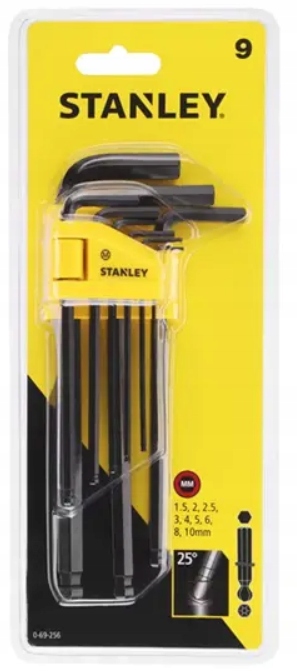 Klucze imbusowe STANLEY z kulką kpl. 9szt (1,5-10mm) zasob. EAN (GTIN) 3253560692568