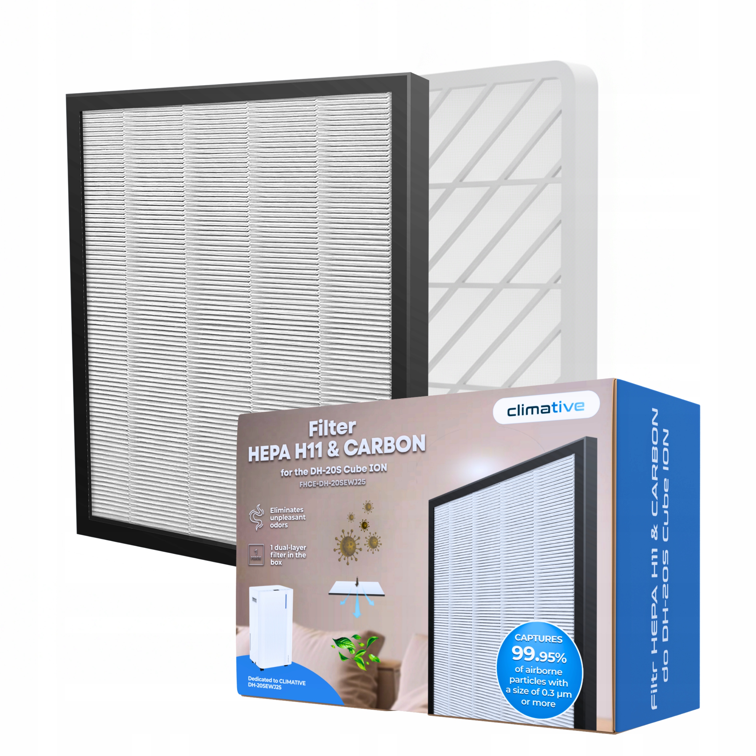 Kaseta filtracyjna filtr Hepa H11 do osuszacza powietrza DH-20S Cube Ion