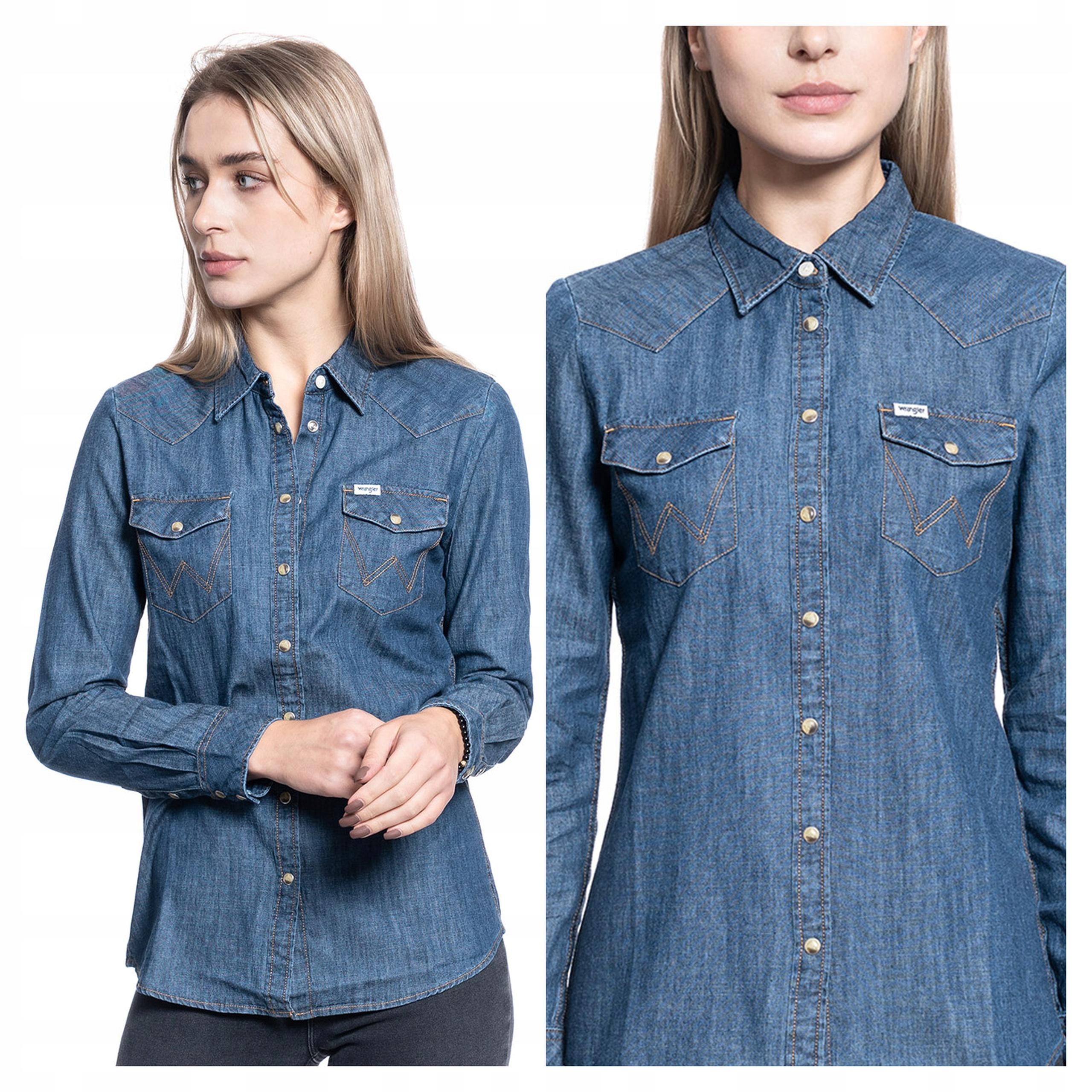 Wrangler Ls Denimová Dámská Džínová Košile Xs
