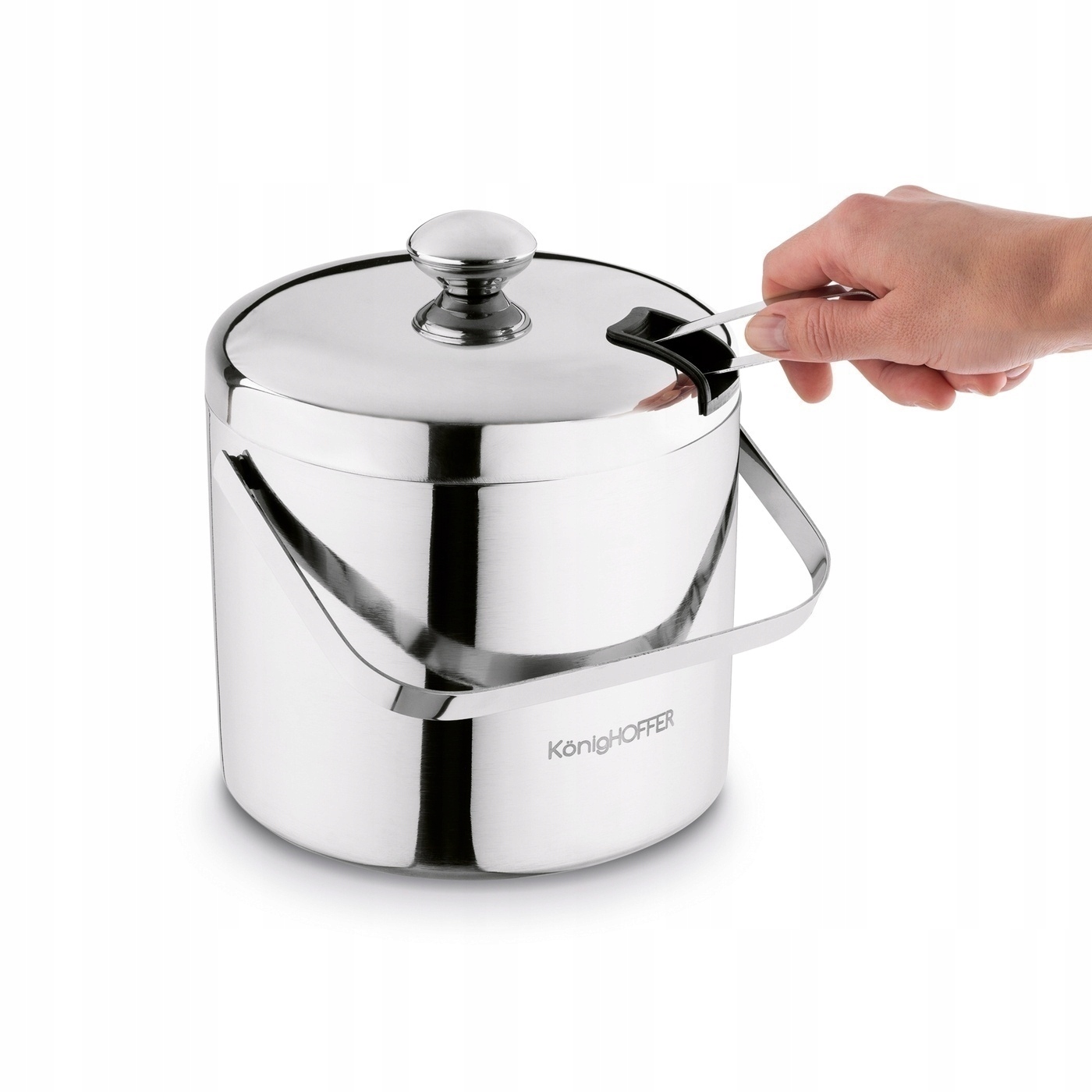 POJEMNIK 3 Lit NA LÓD z pokrywką DUŻE WIADERKO do lodu ZE STALI NIERDZEWNEJ Producent KonigHOFFER